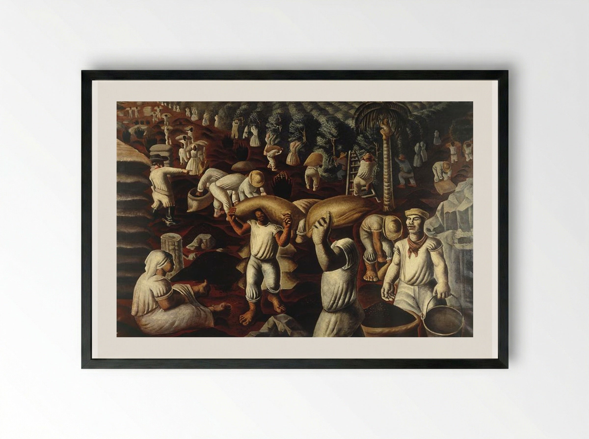 Colhedores de Café - Candido Portinari - Framed Print Black