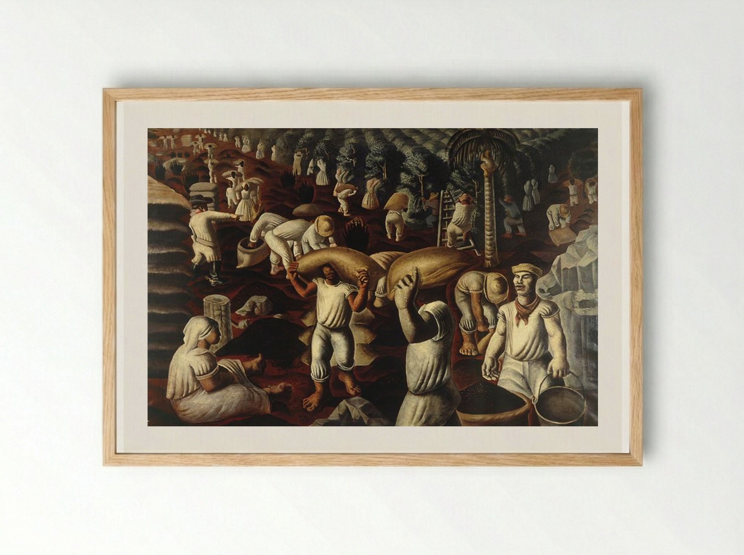 Colhedores de Café - Candido Portinari - Framed Print Wood