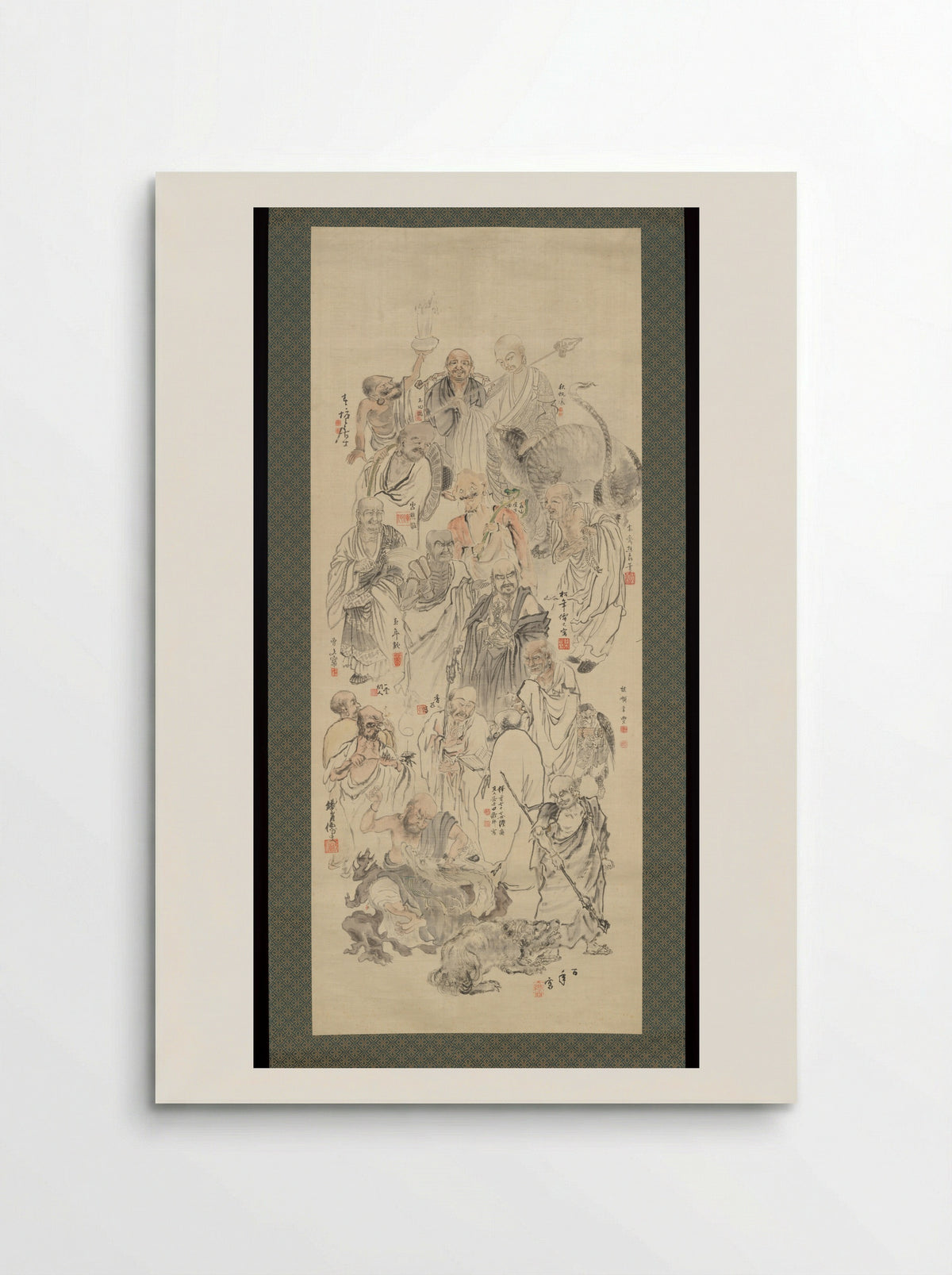 Collaborative Painting of Sixteen Arhats - Suzuki Hyakunen - Poster