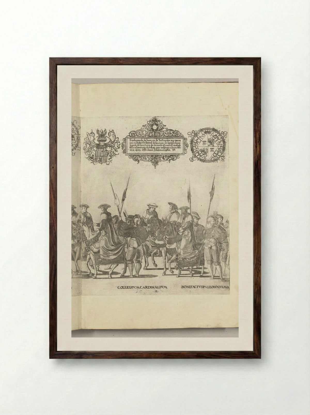 College van kardinalen, plaat AA - Nicolaas Hogenberg - Framed Print Dark Wood