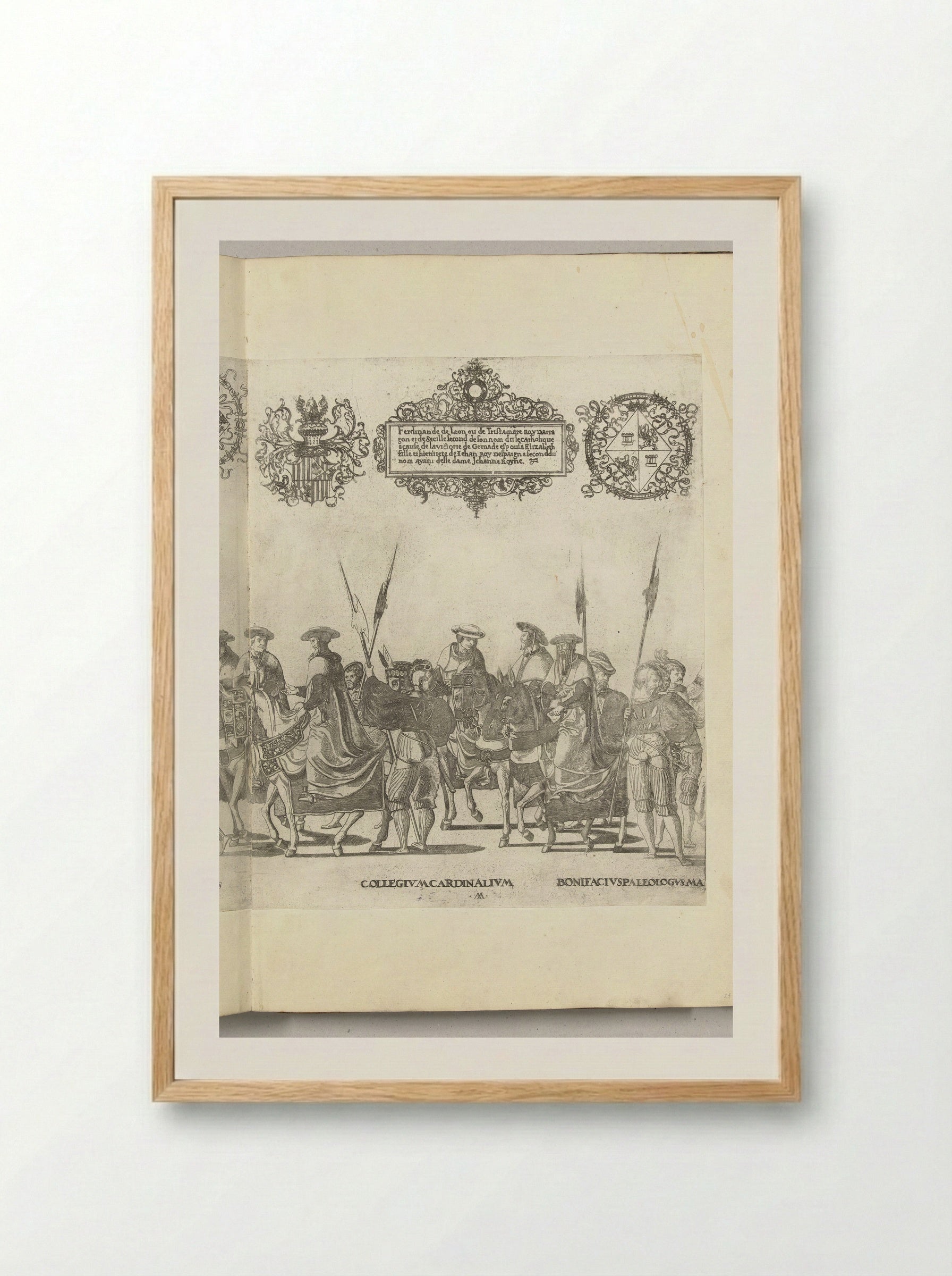 College van kardinalen, plaat AA - Nicolaas Hogenberg - Framed Print Wood