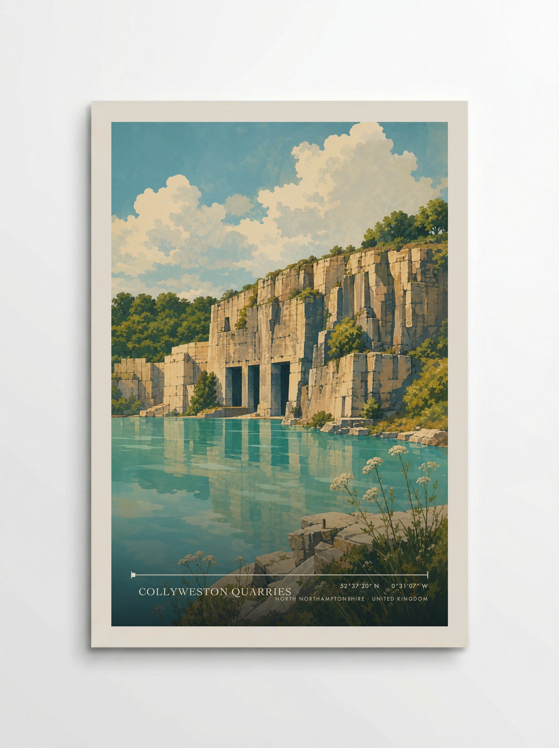 Collyweston Quarries North Northamptonshire United Kingdom Travel Poster - Poster