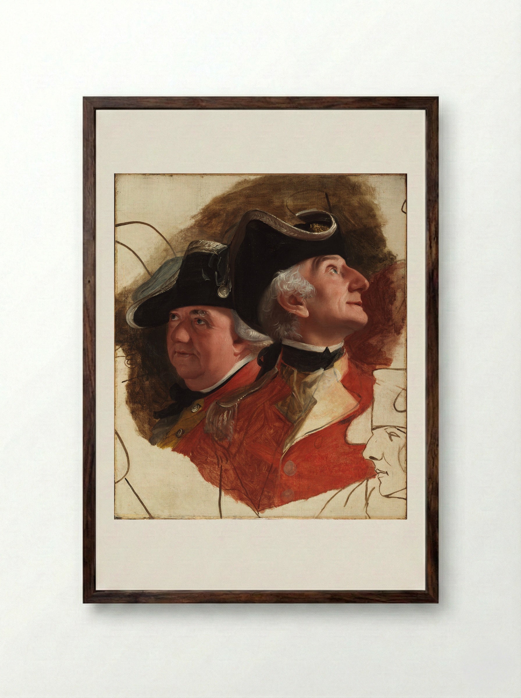 Colonel Ernst August von Hugo and Lt. Colonel von Schlepegrell - John Singleton Copley - Framed Print Dark Wood
