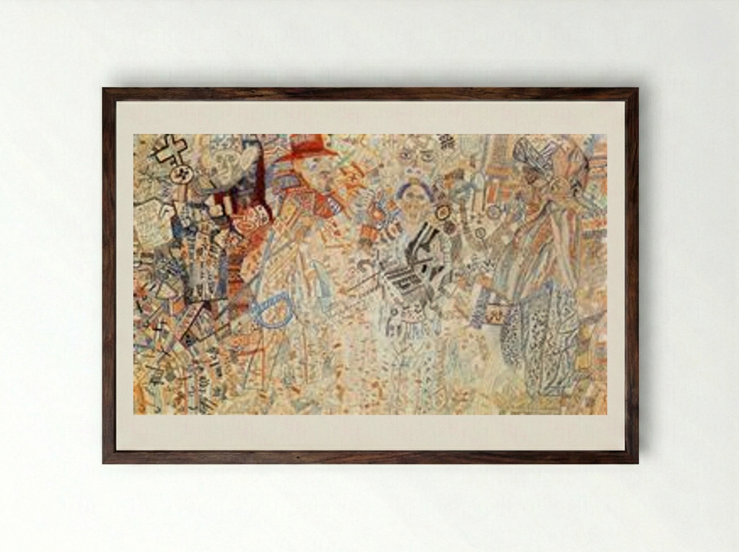 Colonial Policy - Pavel Filonov - Framed Print Dark Wood