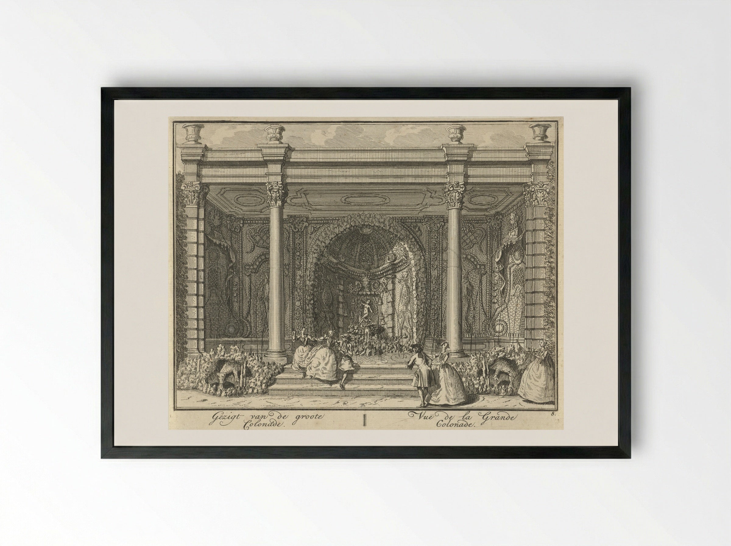 Colonnade in de tuin van Huis ter Meer te Maarssen - Hendrik de Leth - Framed Print Black