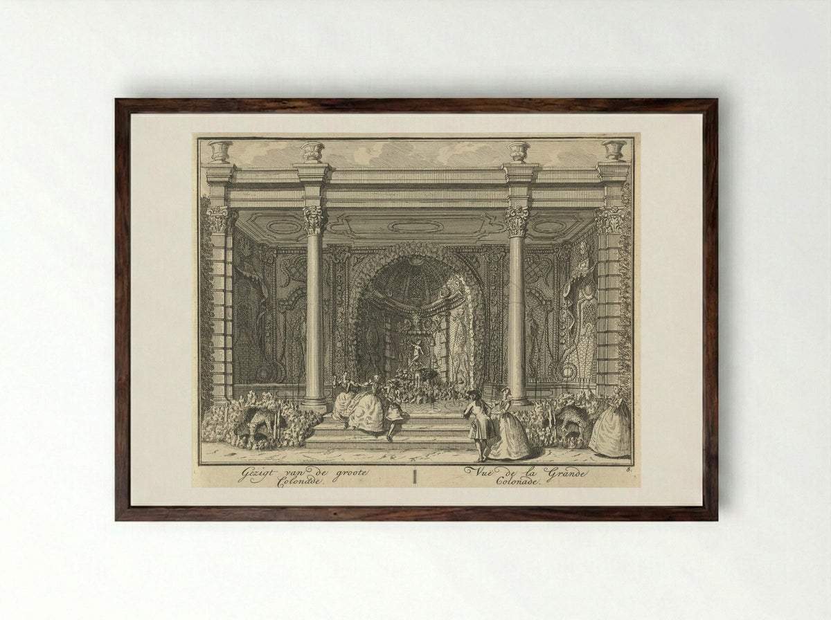 Colonnade in de tuin van Huis ter Meer te Maarssen - Hendrik de Leth - Framed Print Dark Wood