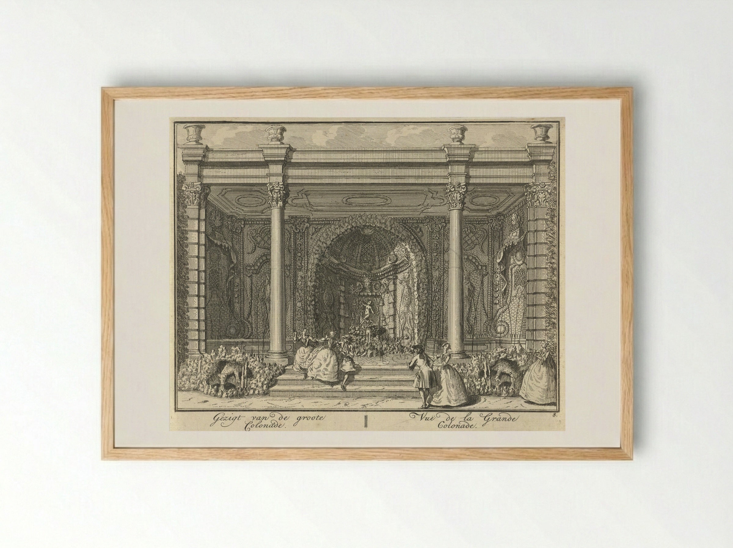 Colonnade in de tuin van Huis ter Meer te Maarssen - Hendrik de Leth - Framed Print Wood