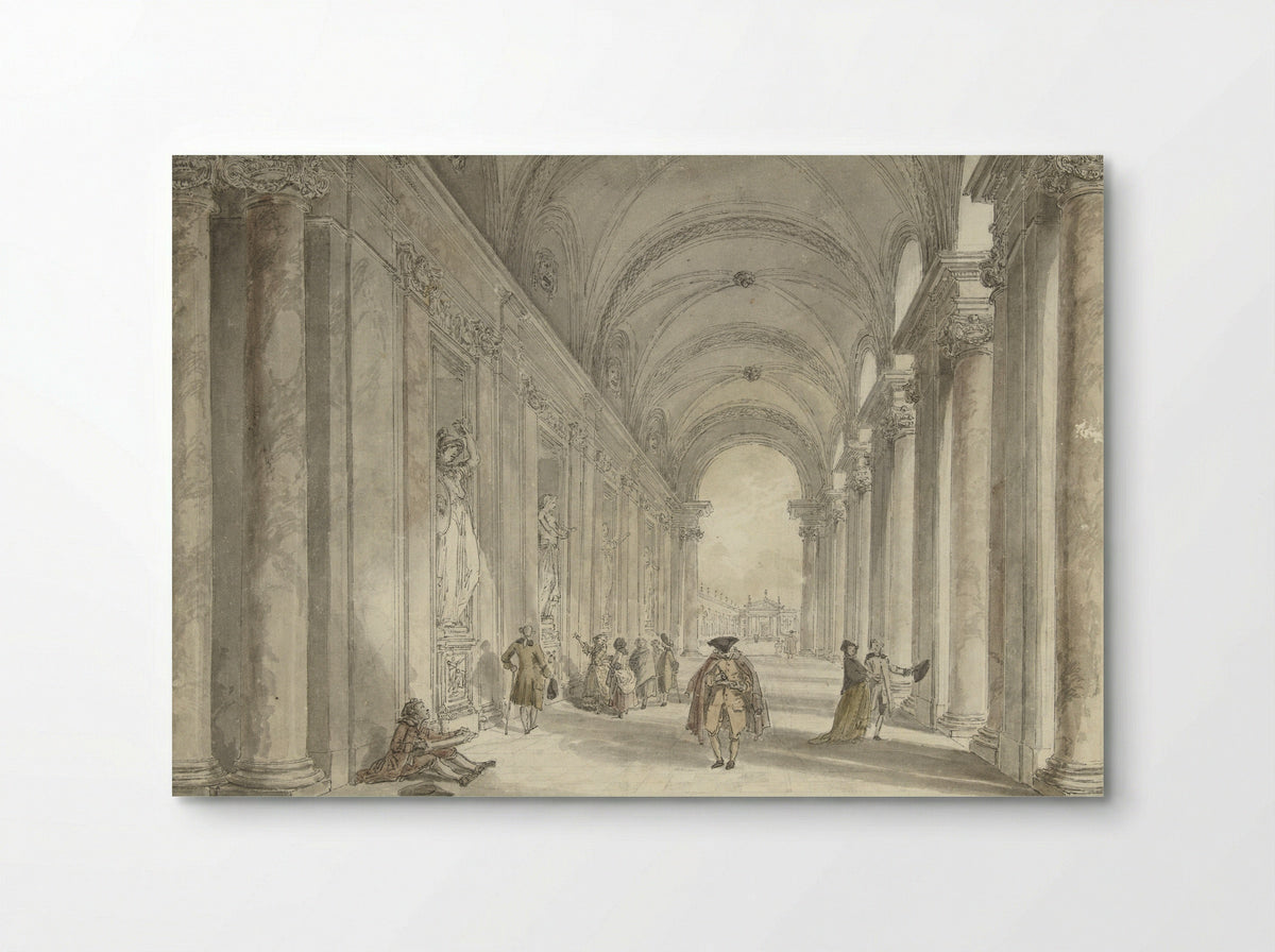 Colonnade of the Casino of the Villa Albani, in Rome - Hubert Robert - Poster