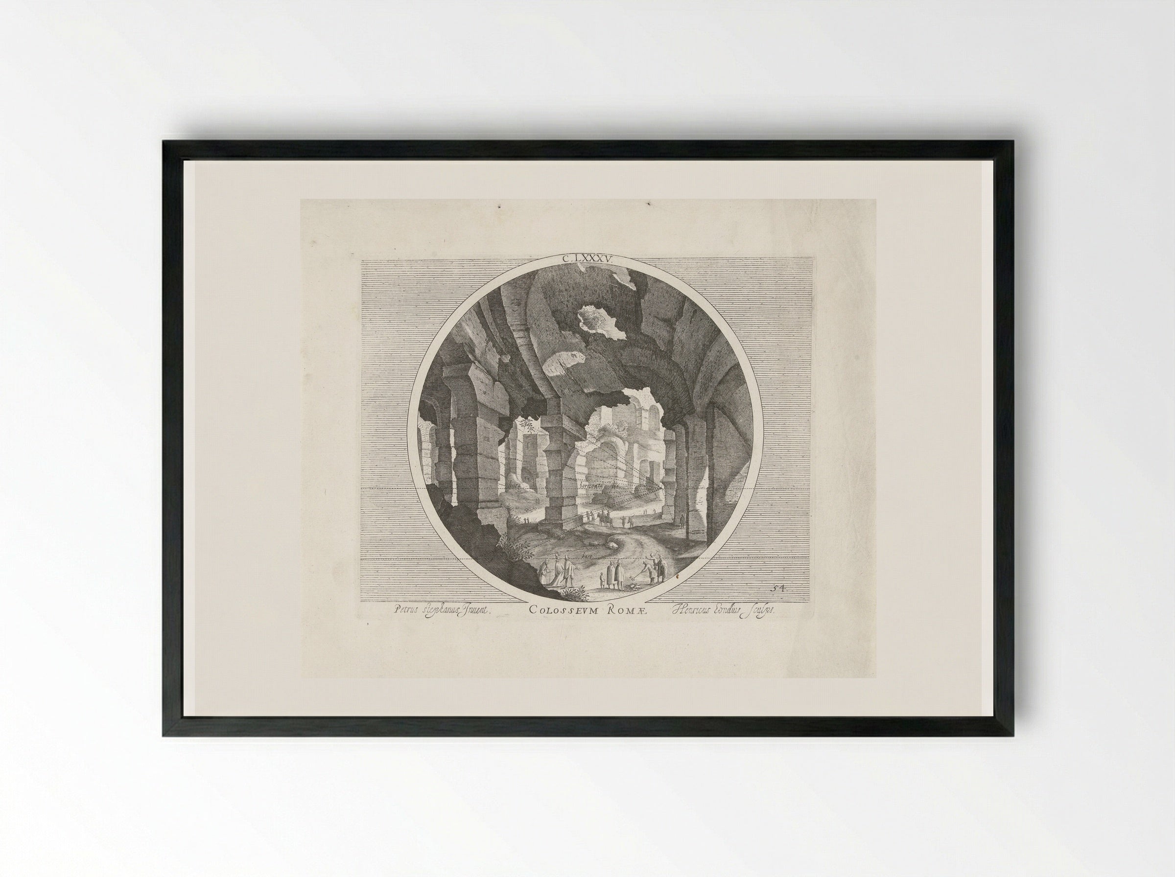 Colosseum with Golfers - Hendrick Hondius (I) - Framed Print Black
