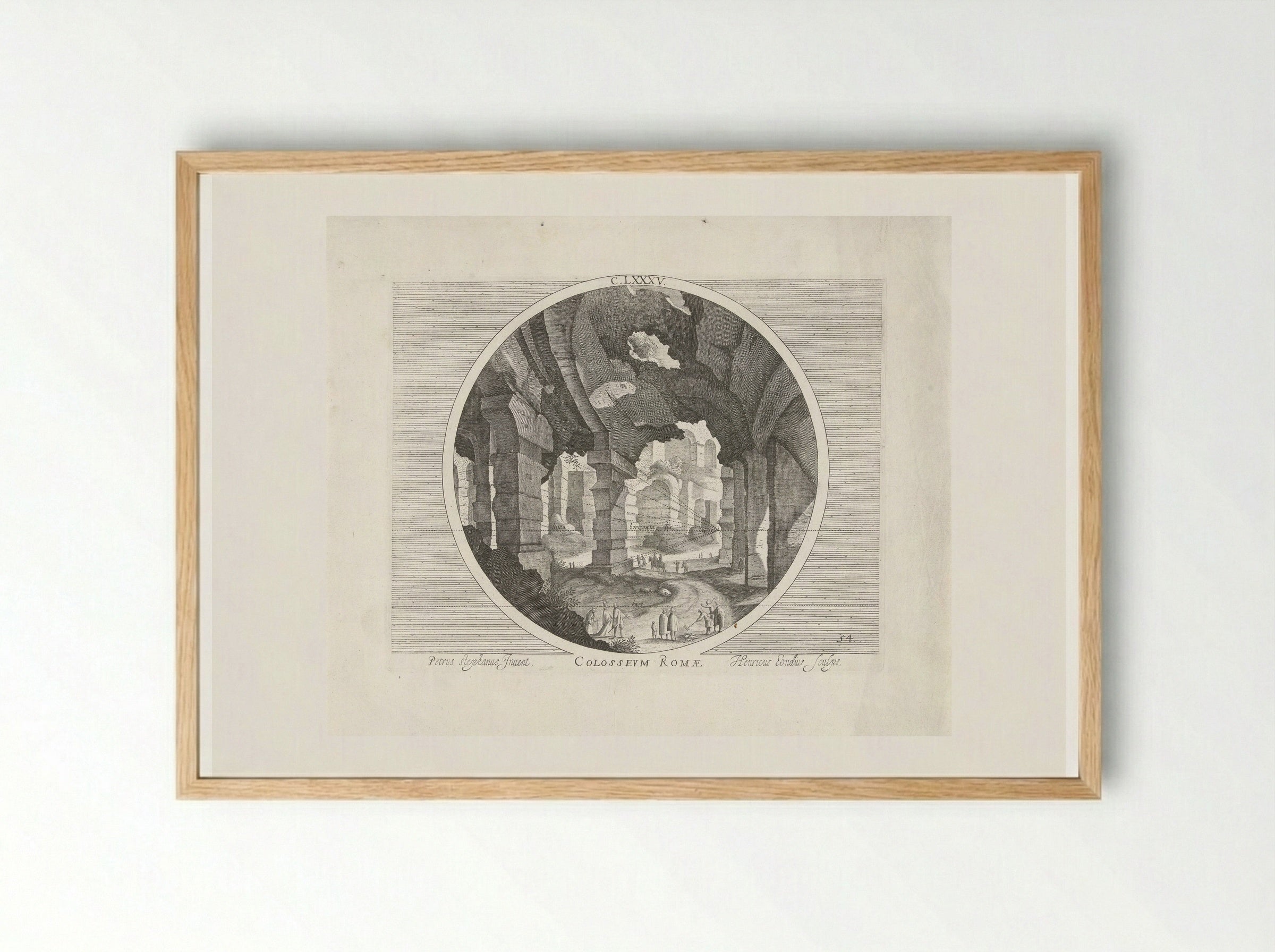 Colosseum with Golfers - Hendrick Hondius (I) - Framed Print Wood