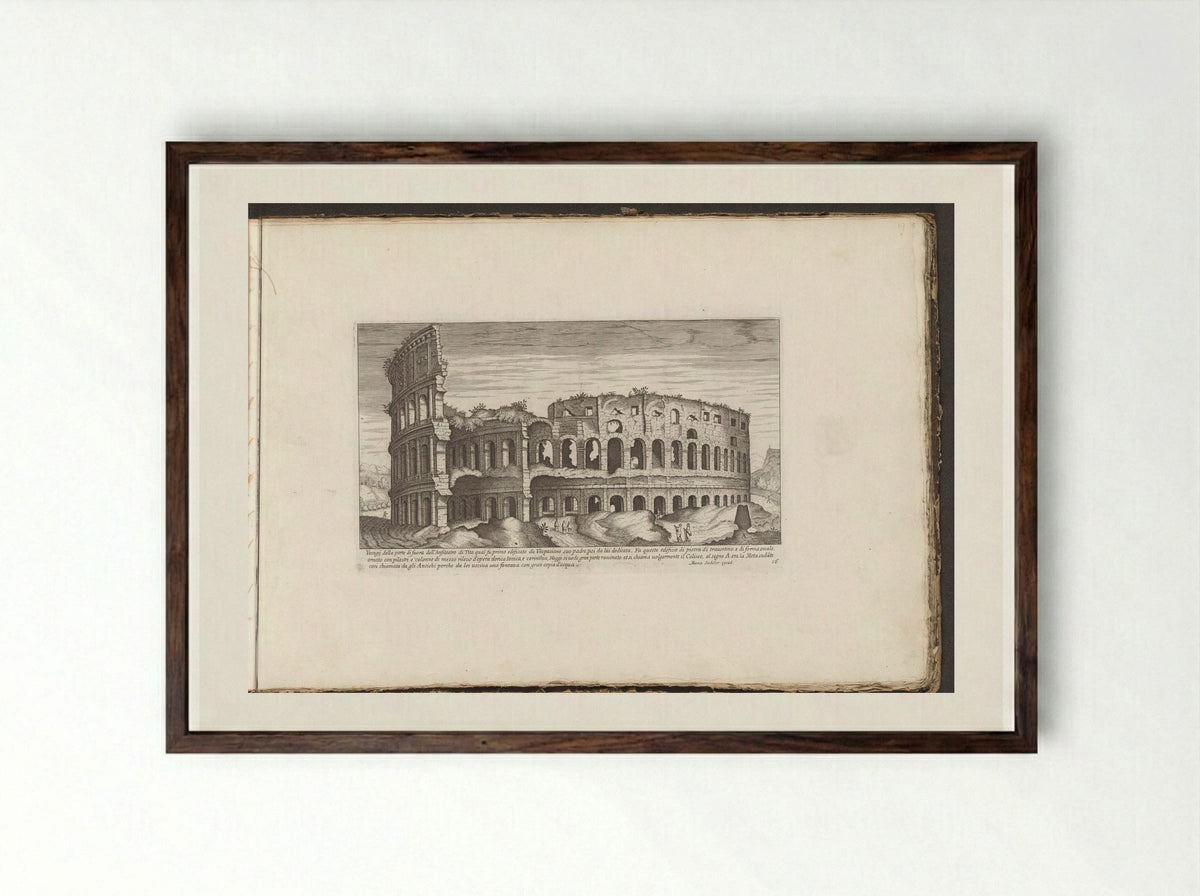 Colosseum - Giovanni Giacomo de' Rossi - Framed Print Dark Wood