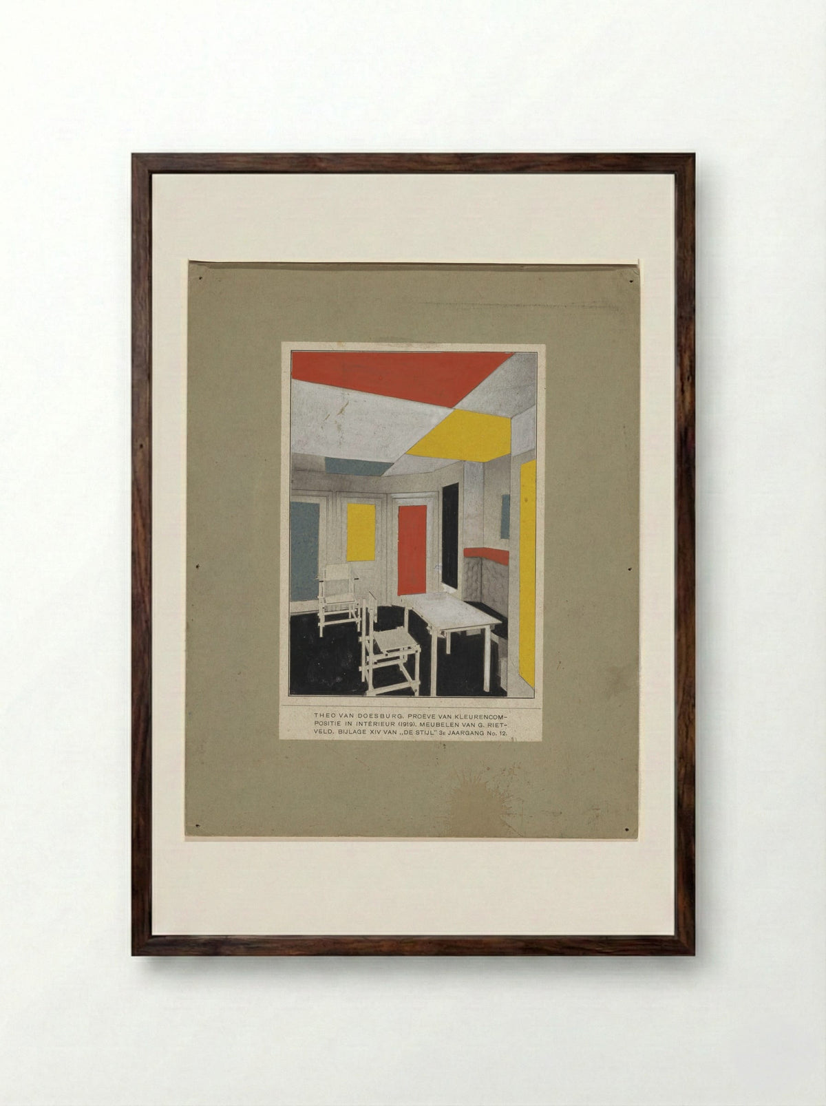 Colour Solution for Interior - Theo van Doesburg - Framed Print Dark Wood
