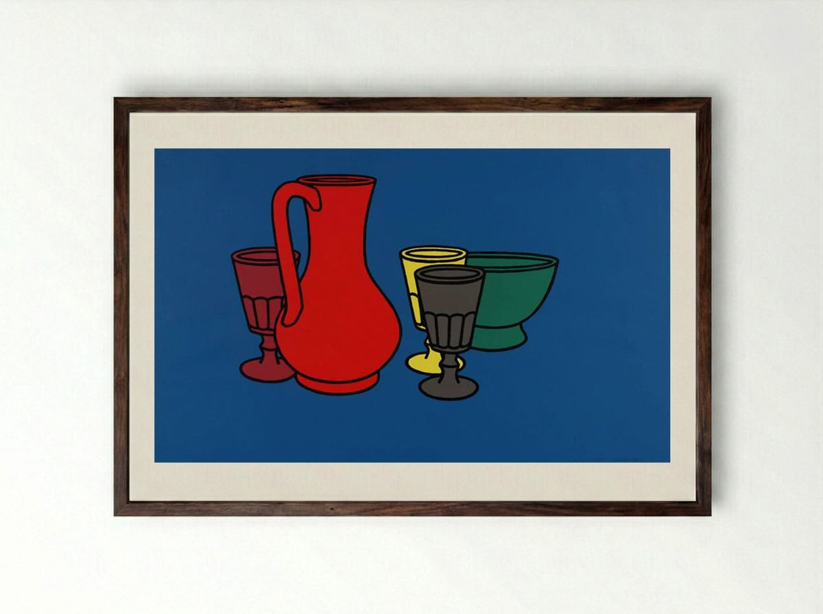 Coloured Still Life - Patrick Caulfield - Framed Print Dark Wood