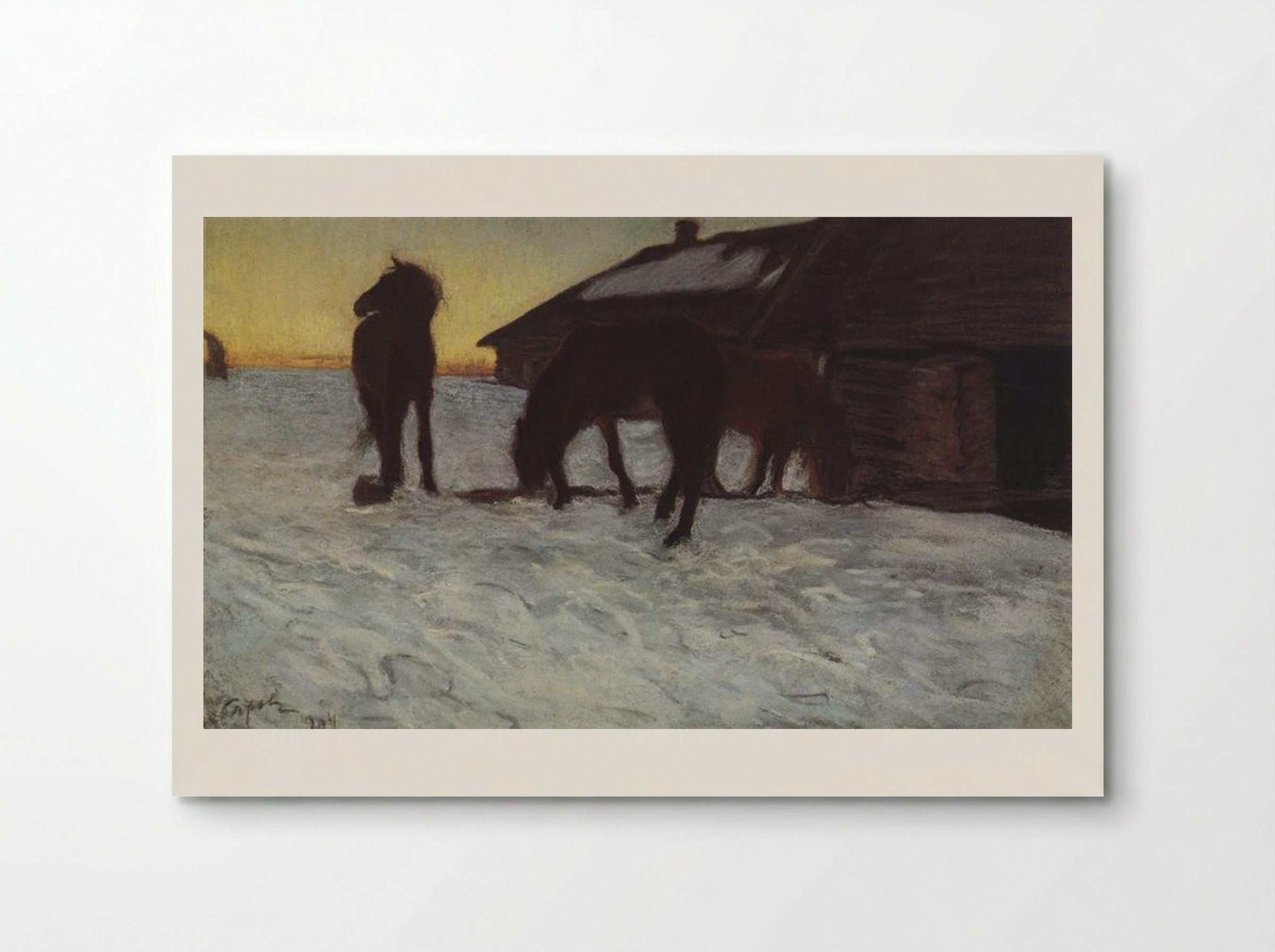 Colts at Watering Place. Domotcanovo - Valentin Serov - Poster