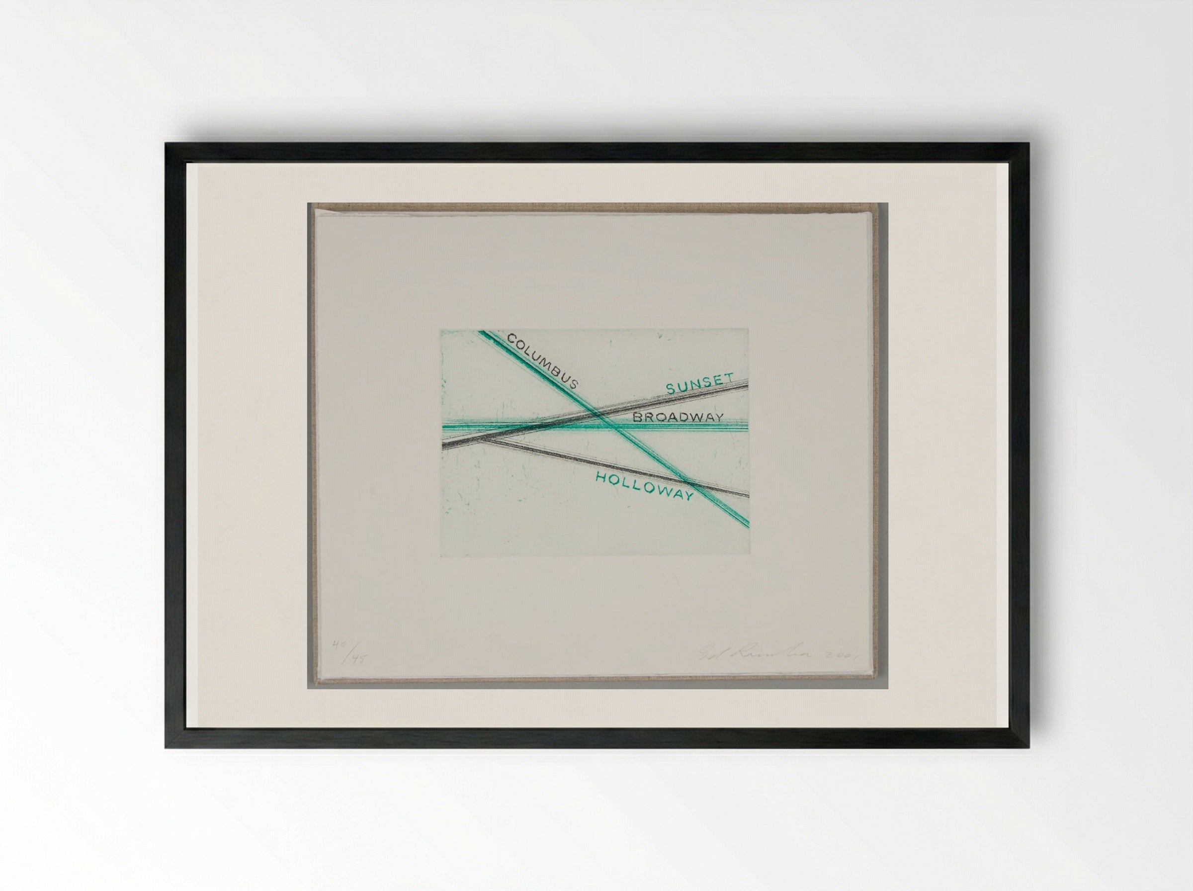 Columbus Sunset Broadway Holloway - Edward Ruscha - Framed Print Black