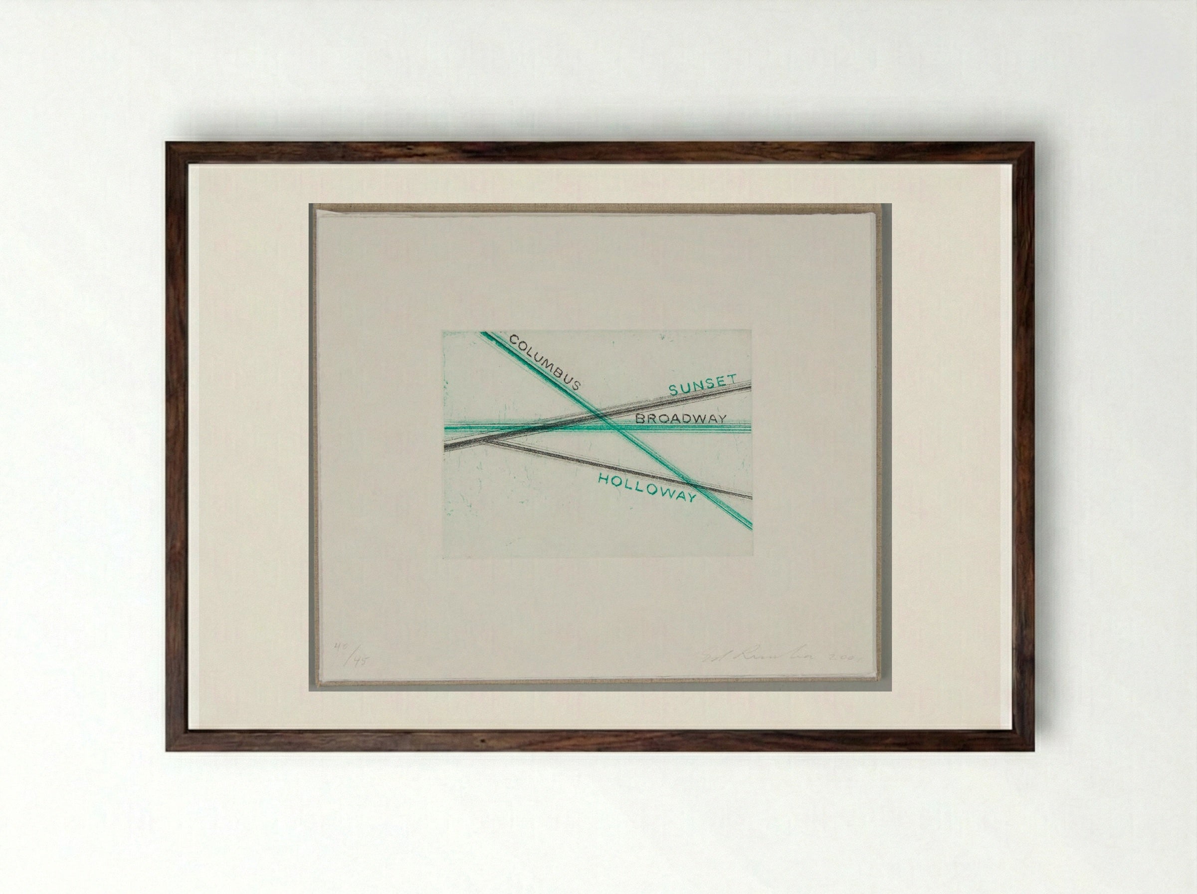 Columbus Sunset Broadway Holloway - Edward Ruscha - Framed Print Dark Wood
