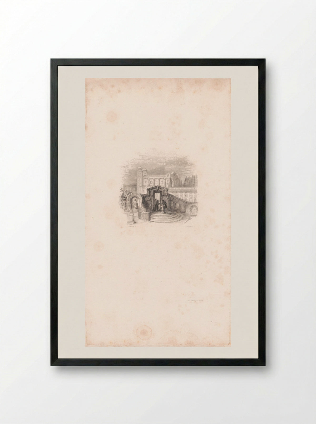 Columbus and His Son - Edward Goodall - Framed Print Black