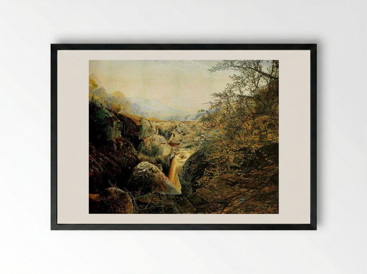 Colwith Force - John Atkinson Grimshaw - Framed Print Black