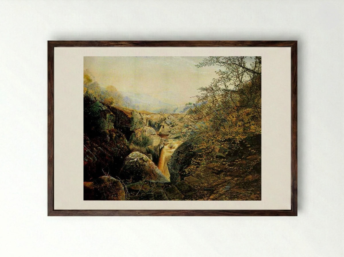 Colwith Force - John Atkinson Grimshaw - Framed Print Dark Wood