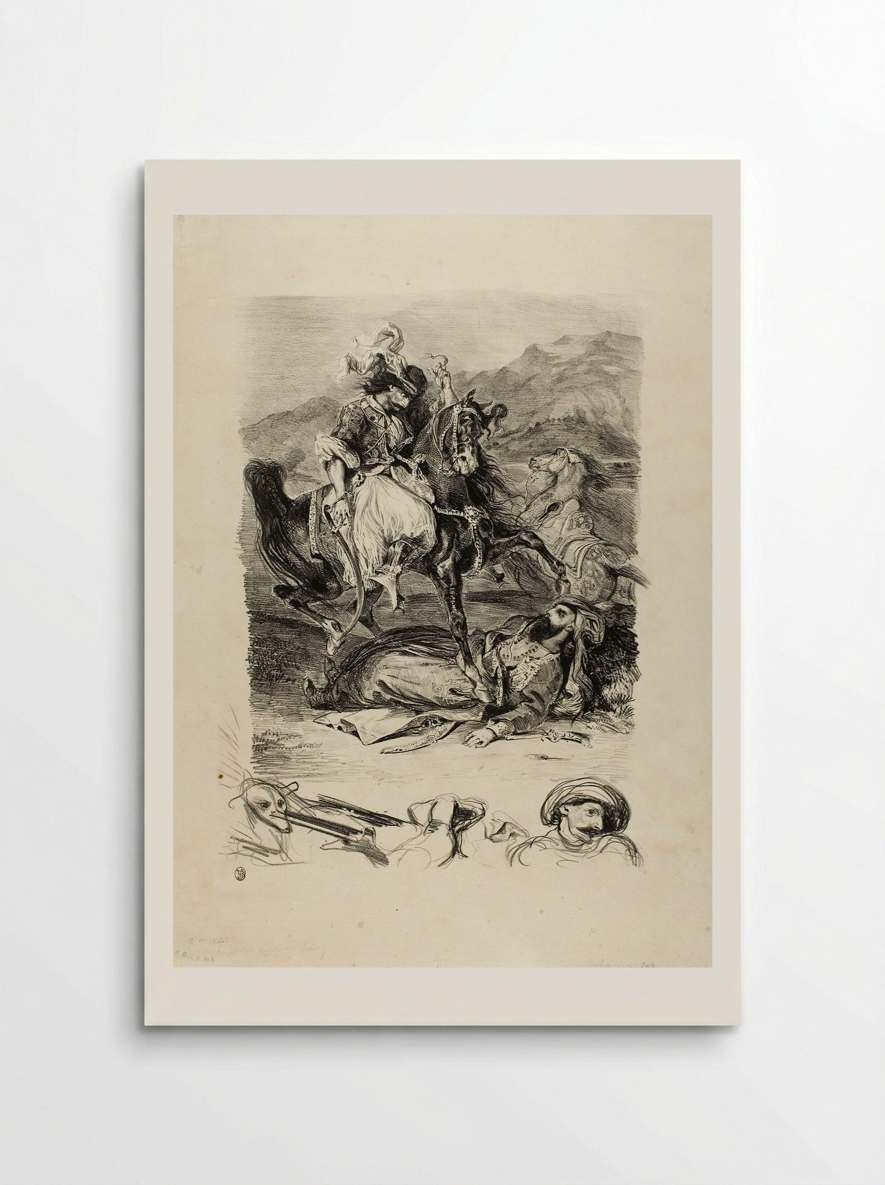Combat Between the Giaour and the Pasha - Eugène Delacroix - Poster