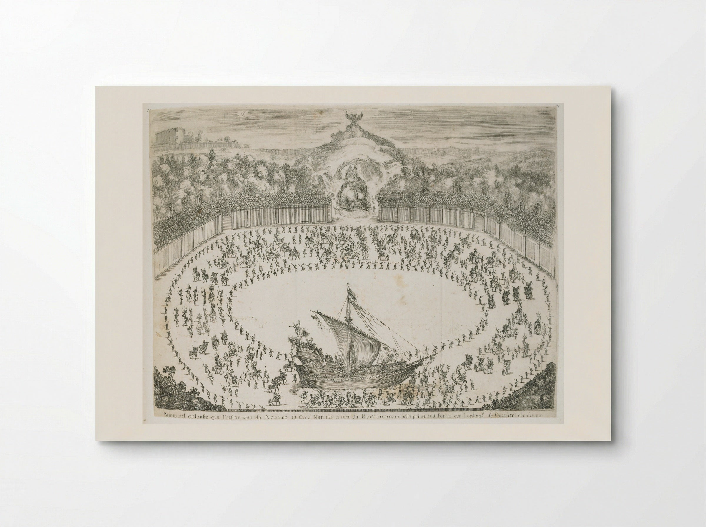 Combat and Ballet on Horseback, with a Ship - Stefano Della Bella - Poster