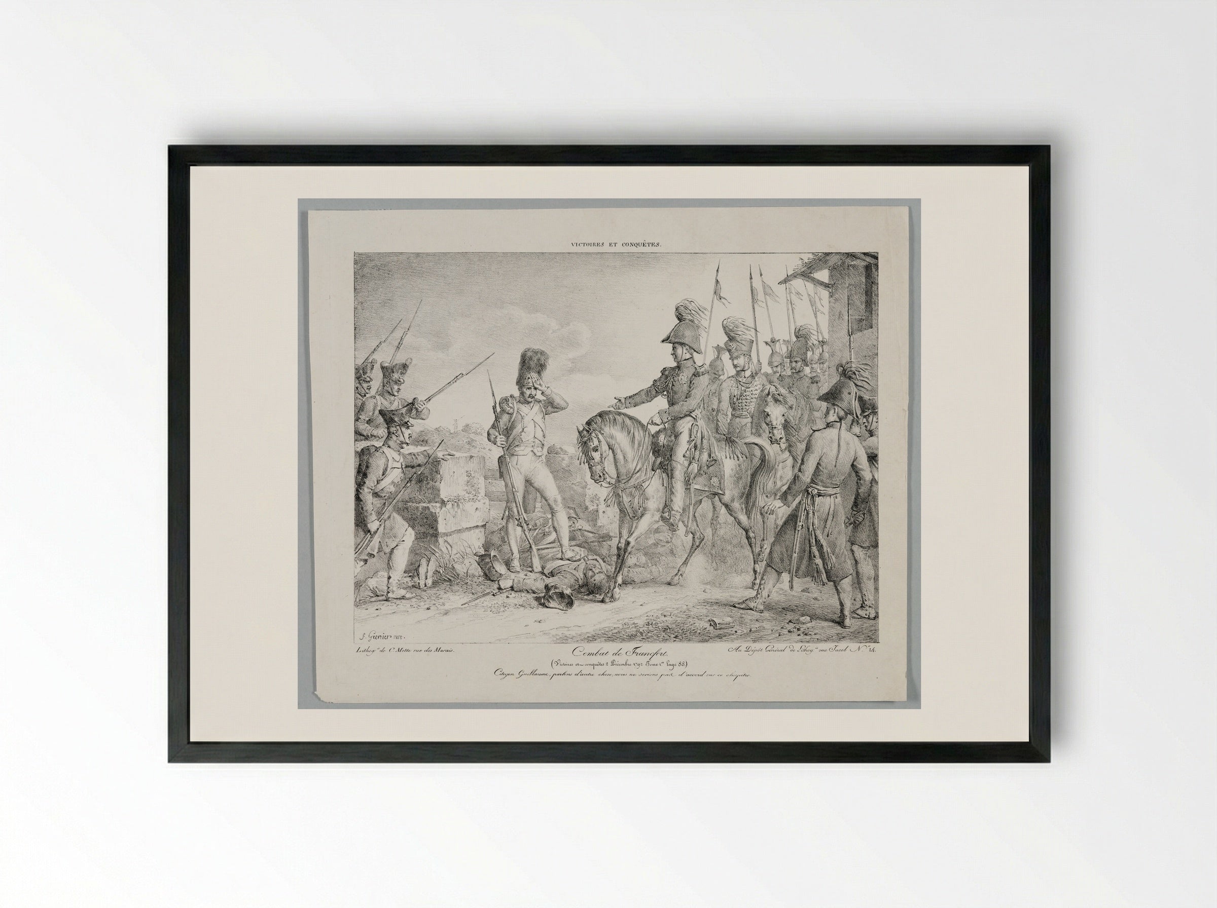 Combat de Francfort - Francisque-Martin-François Grenier de Saint-Martin - Framed Print Black