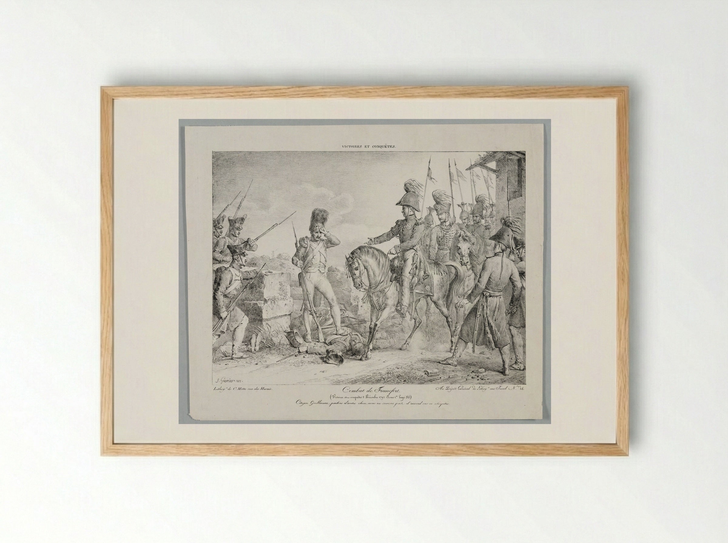 Combat de Francfort - Francisque-Martin-François Grenier de Saint-Martin - Framed Print Wood