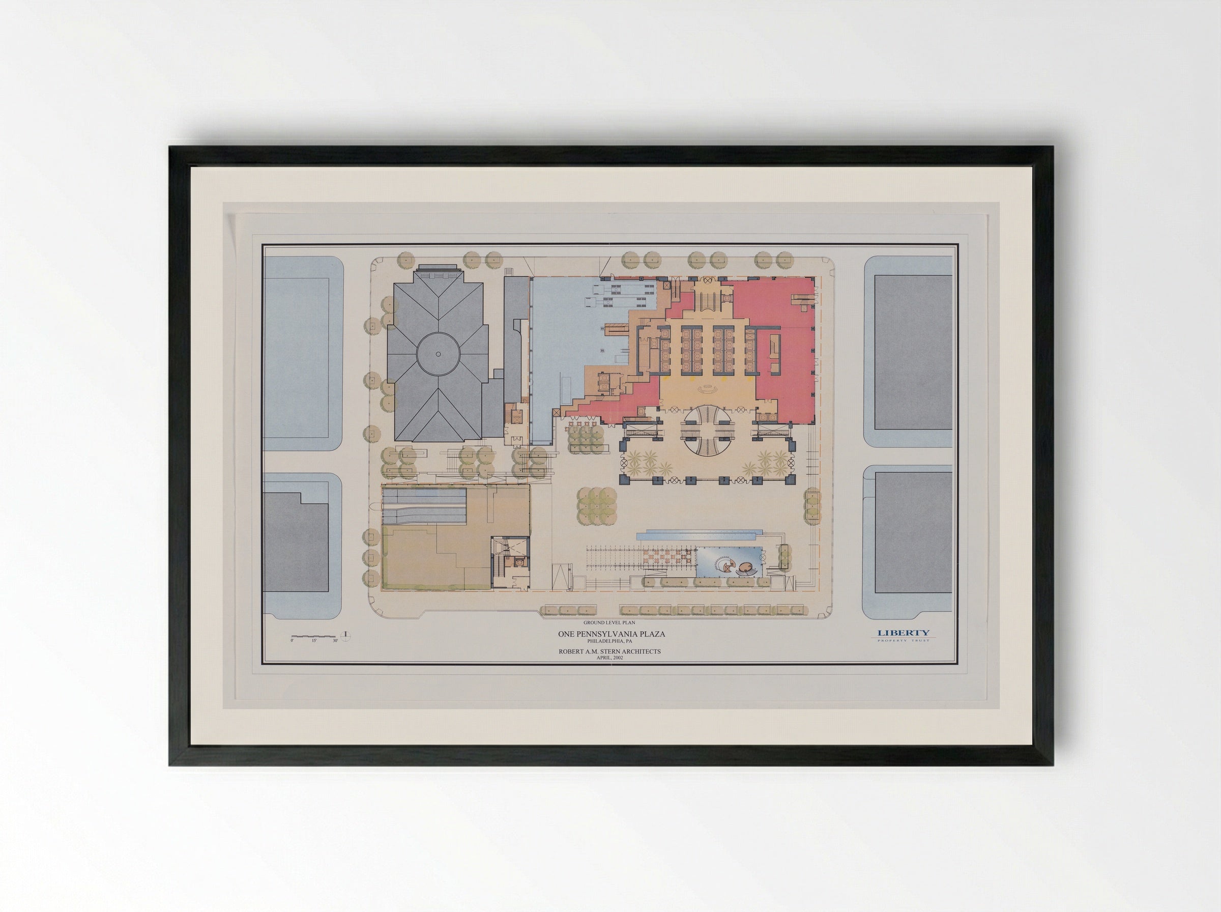 Comcast Center Proposal (Architectural Diagram 2) - Edna Andrade - Framed Print Black