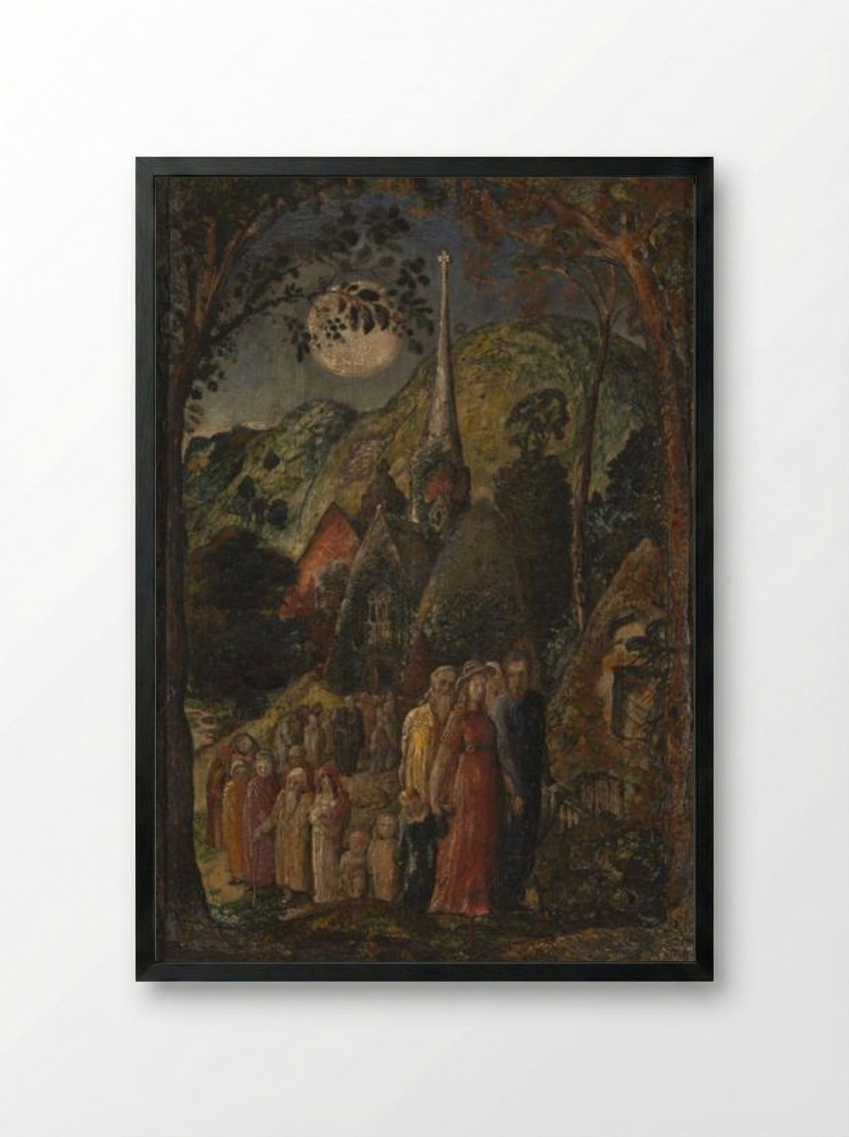 Coming from Evening Church - Samuel Palmer - Framed Print Black
