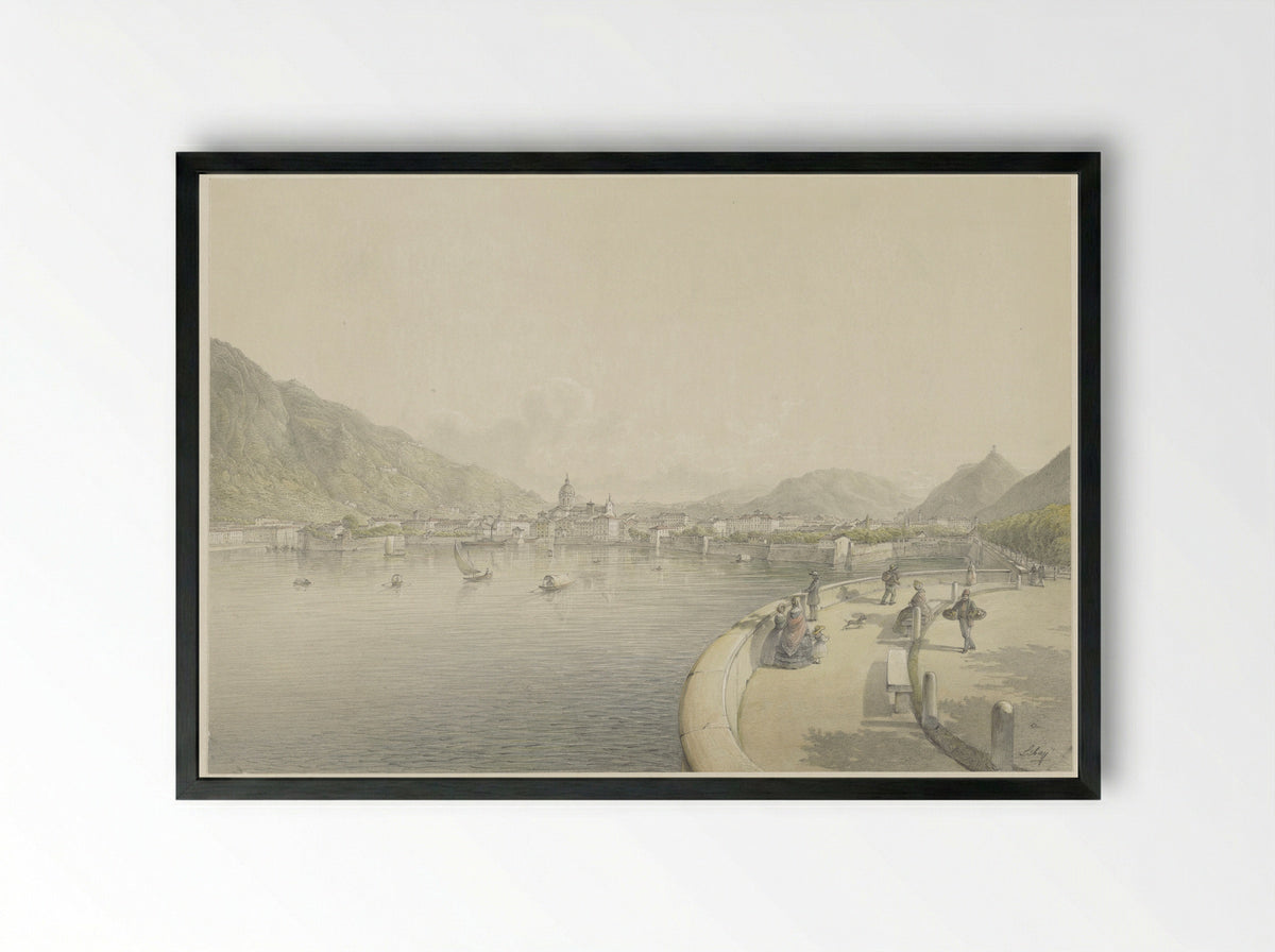 Como - Karoly Lajos Libay - Framed Print Black