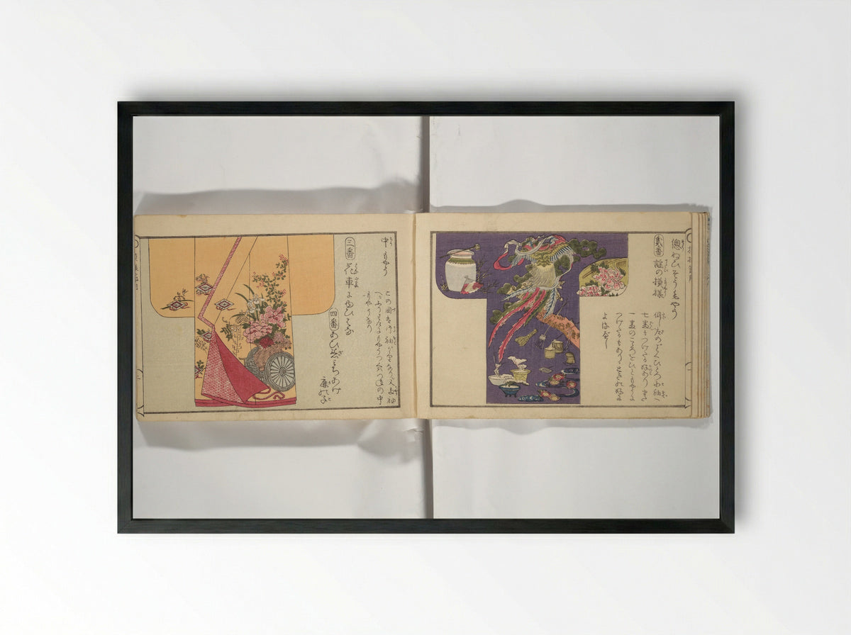 Compendium of Designs (Tekagami moyō setsuyō) - Umemaru Yūzen - Framed Print Black