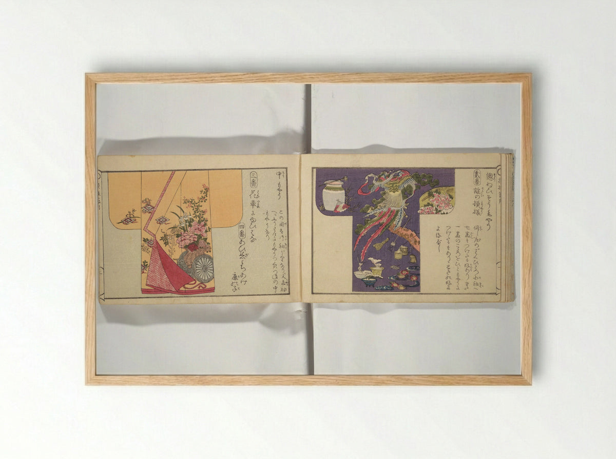 Compendium of Designs (Tekagami moyō setsuyō) - Umemaru Yūzen - Framed Print Wood
