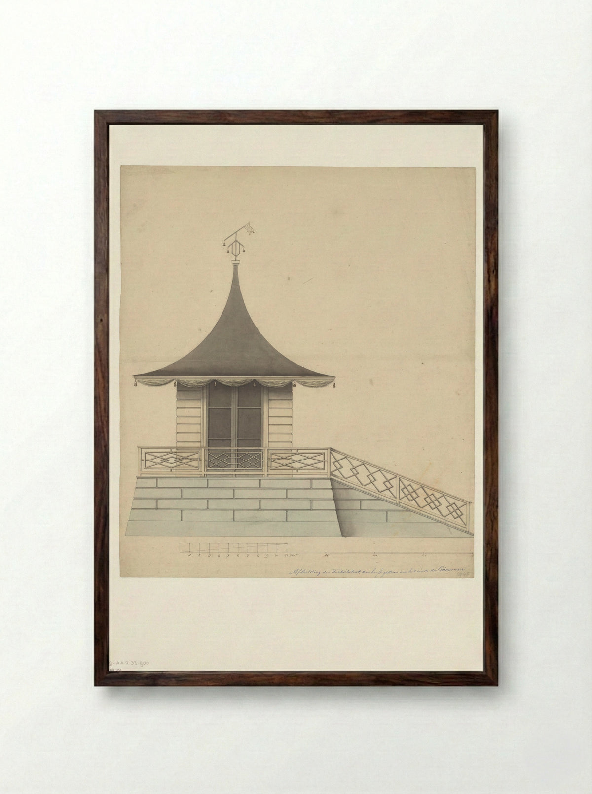 Compositie met een deel van de Turkse Tent bij de Watergraafsmeer - Jan Otto - Framed Print Dark Wood