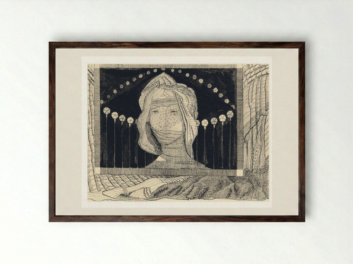 Composition (Veiled Figure) - Mikalojus Konstantinas Čiurlionis - Framed Print Dark Wood