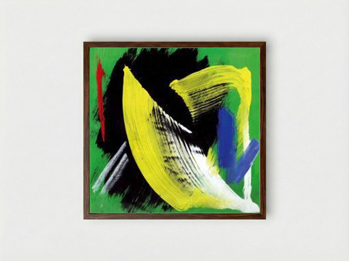 Composition à fond vert - Gerard Schneider - Framed Print Dark Wood