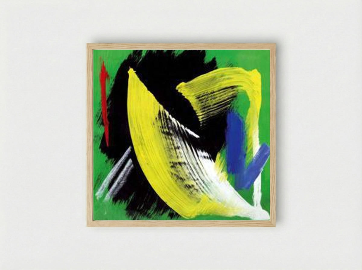 Composition à fond vert - Gerard Schneider - Framed Print Wood