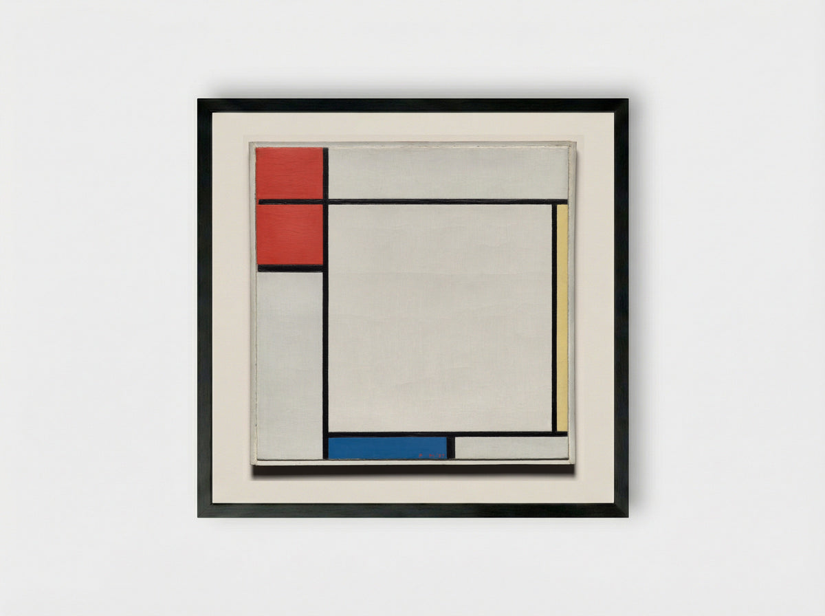 Composition with Red, Yellow, and Blue - Piet Mondrian - Framed Print Black