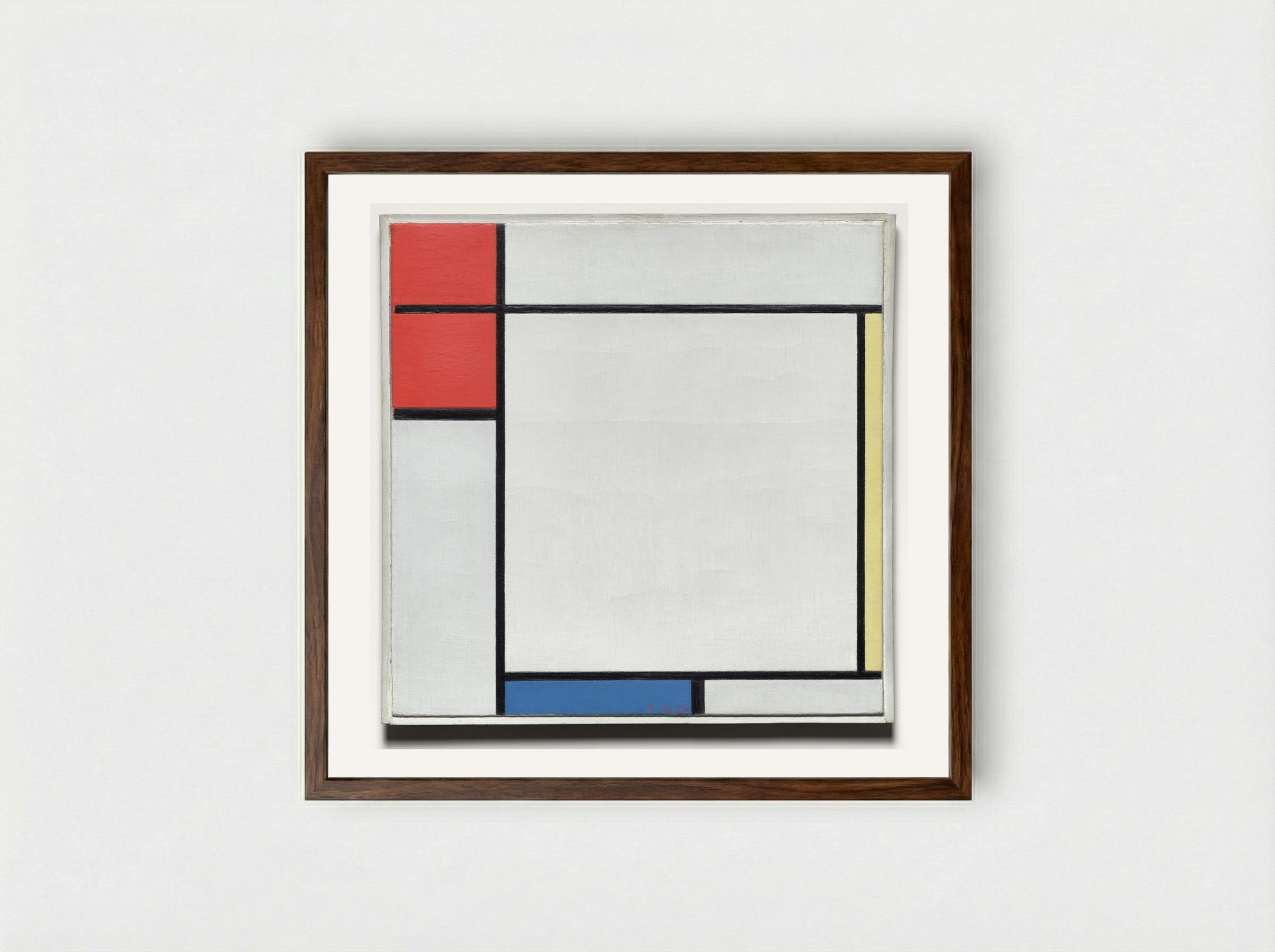 Composition with Red, Yellow, and Blue - Piet Mondrian - Framed Print Dark Wood