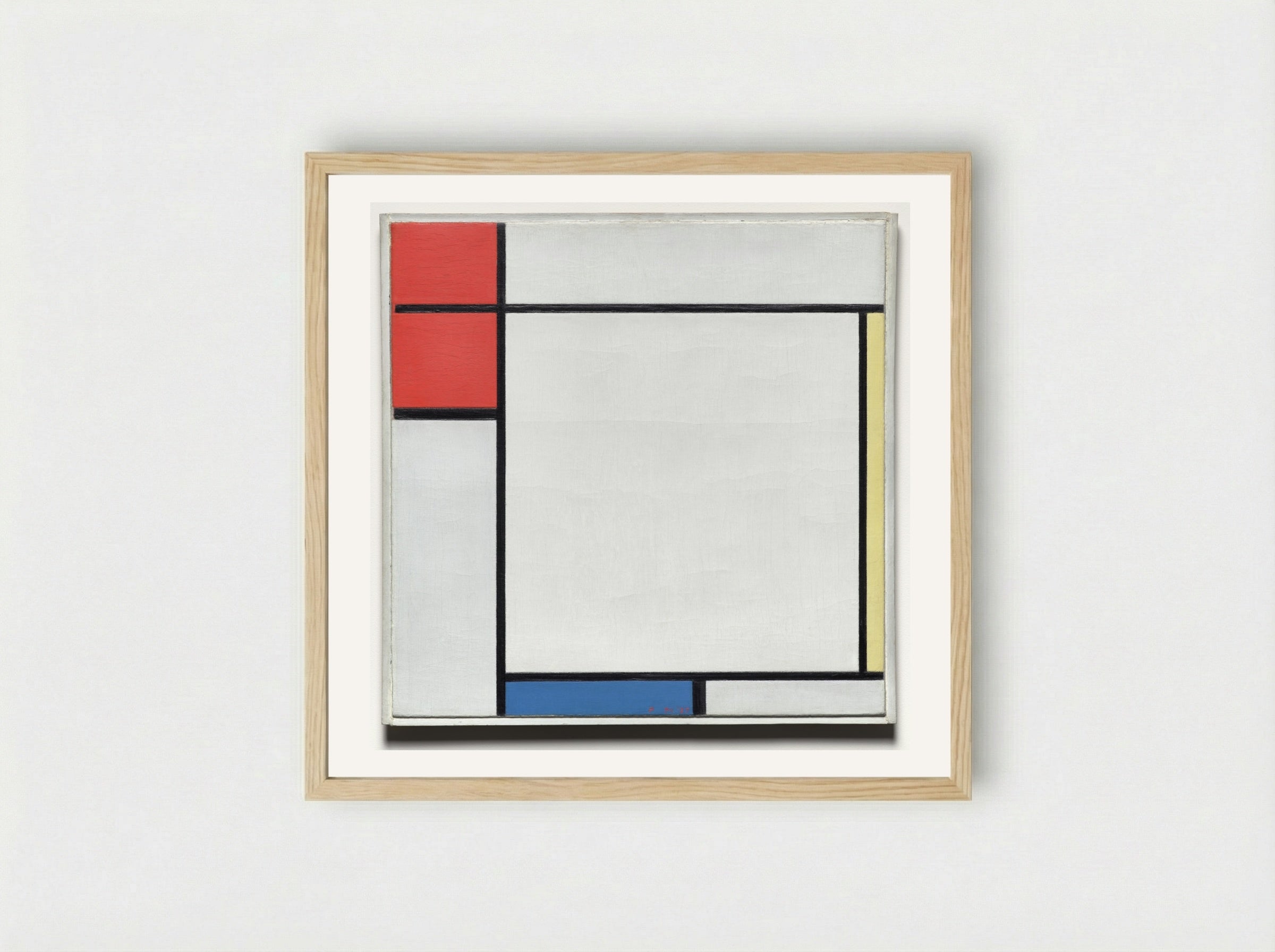 Composition with Red, Yellow, and Blue - Piet Mondrian - Framed Print Wood