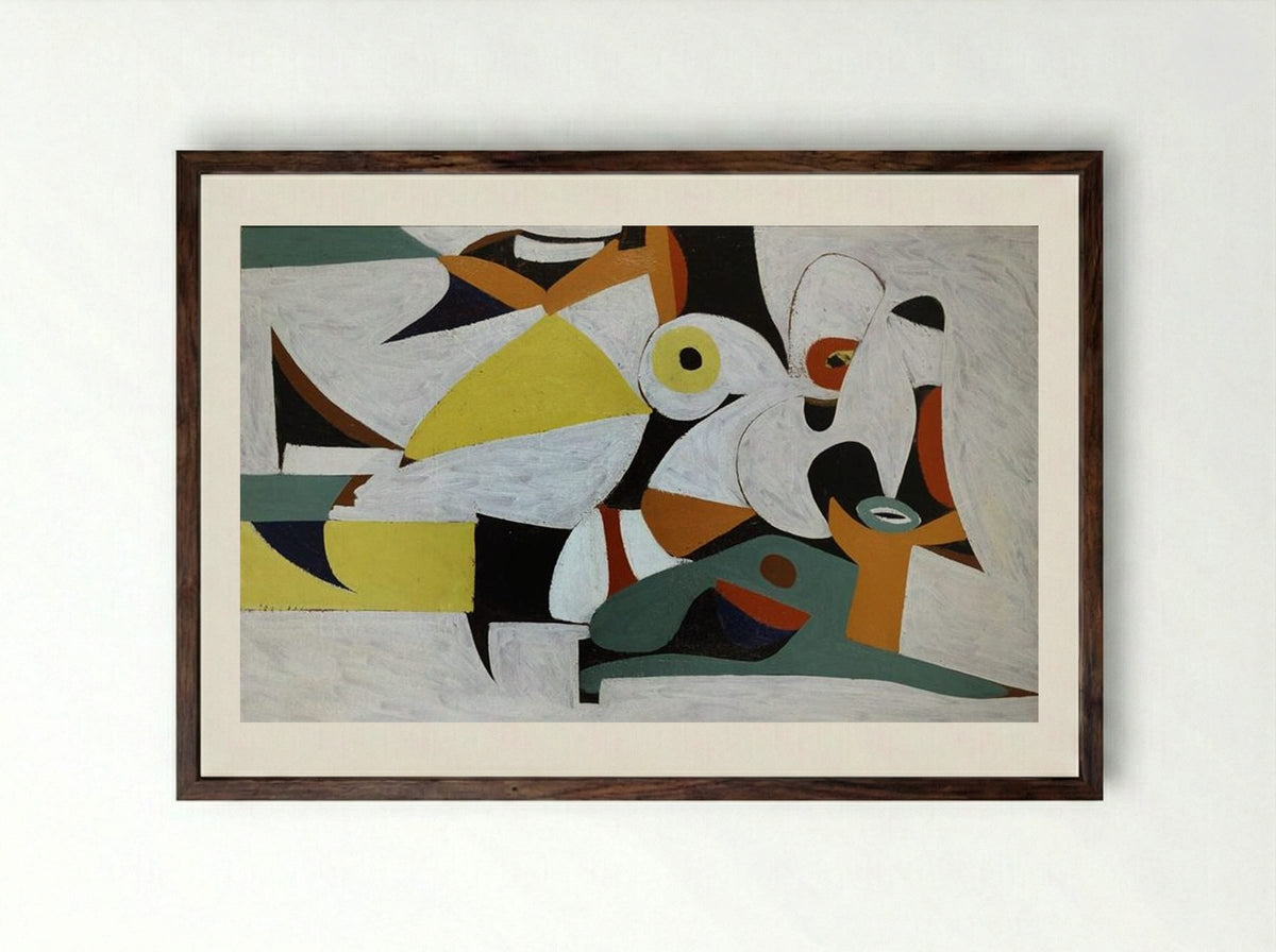 Composition - Arshile Gorky - Framed Print Dark Wood
