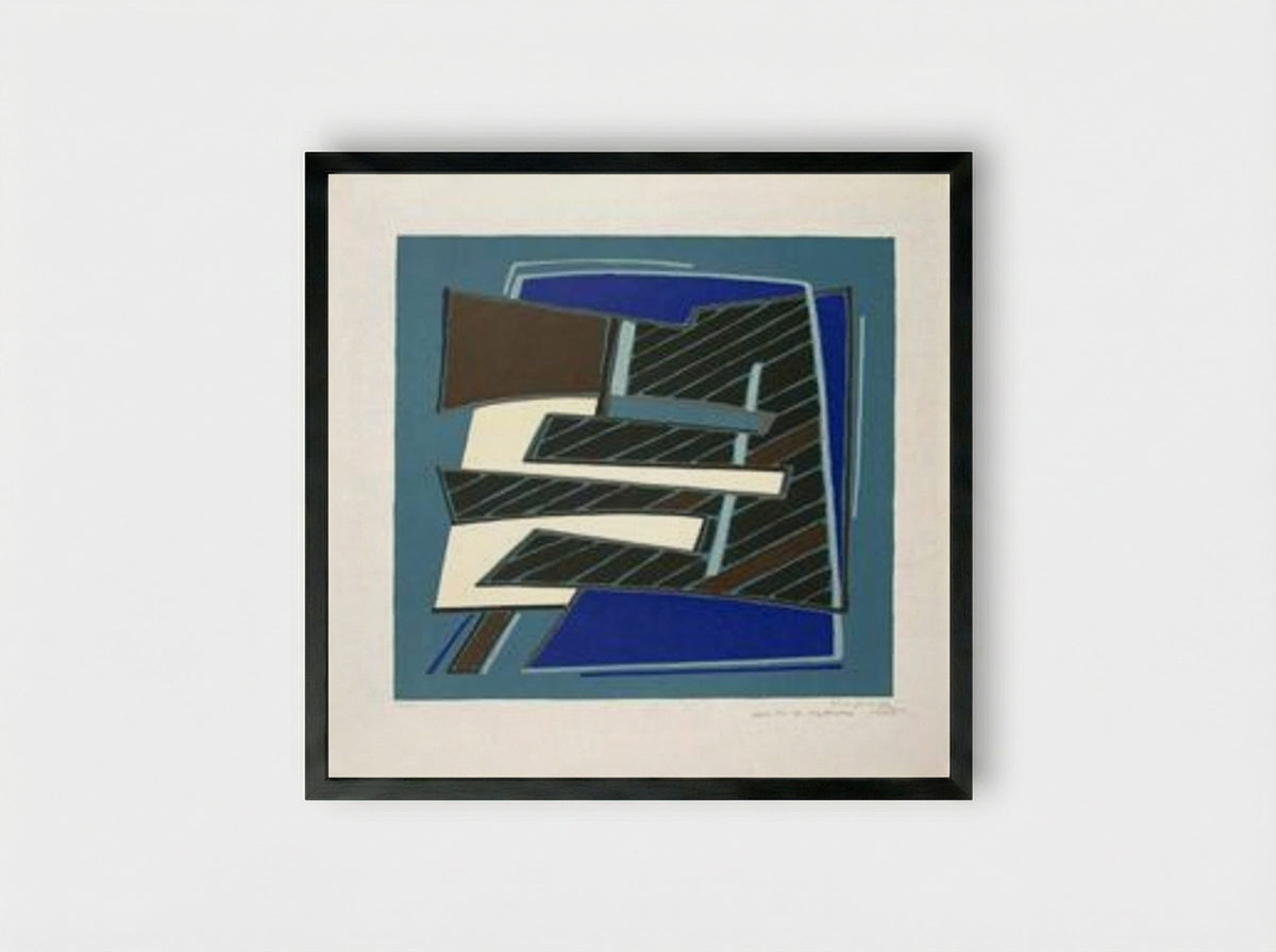 Composizione in Azzurro - Alberto Magnelli - Framed Print Black