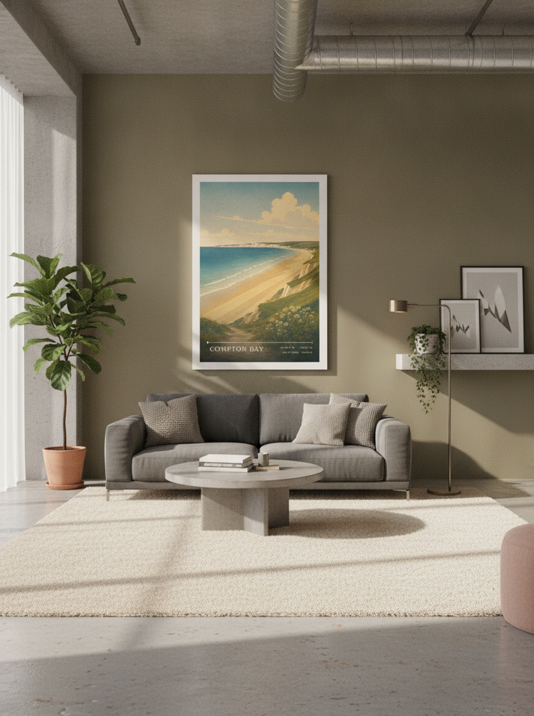 Compton Bay Isle of Wight England Travel Poster - Lifestyle