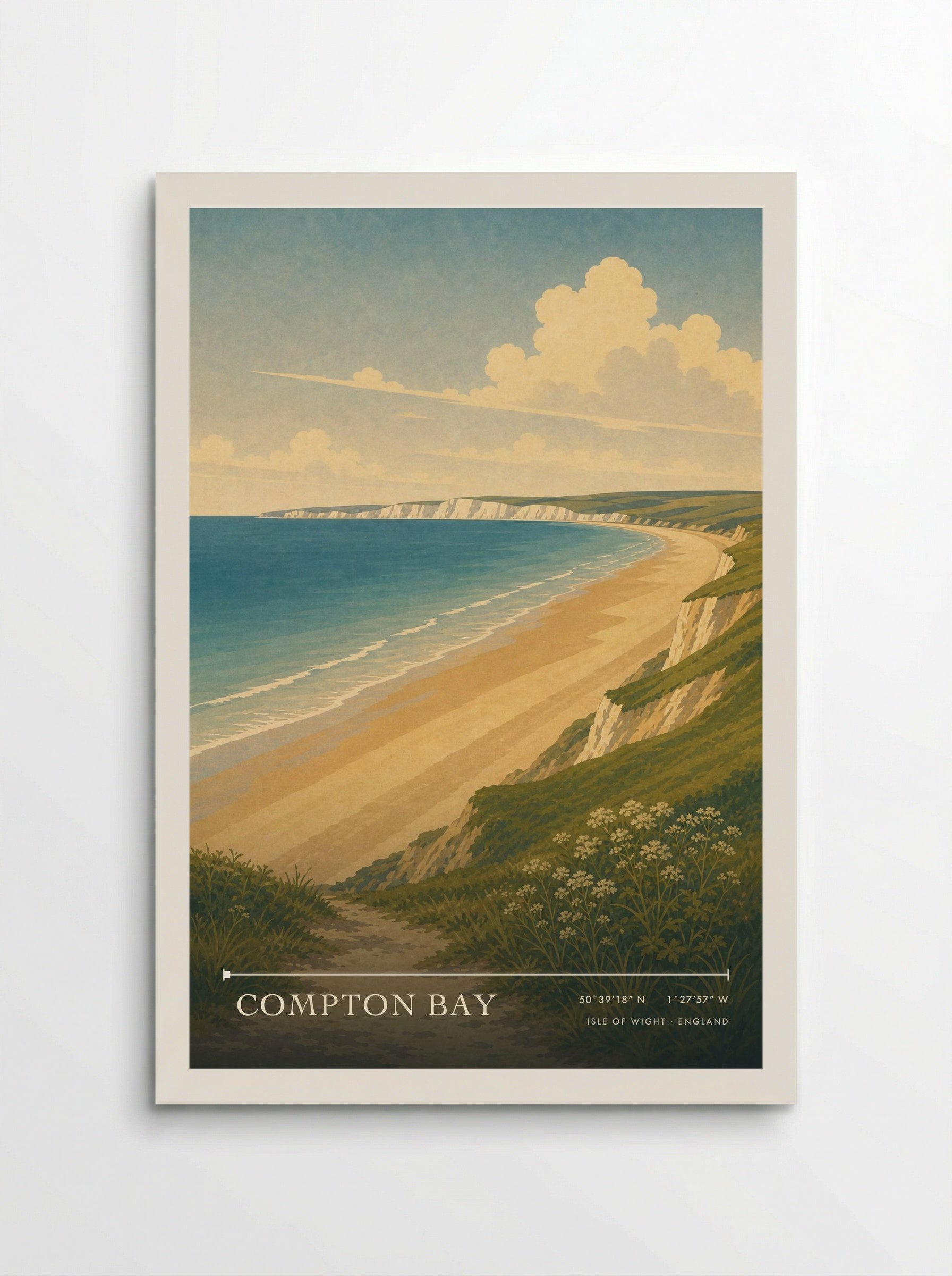 Compton Bay Isle of Wight England Travel Poster - Poster