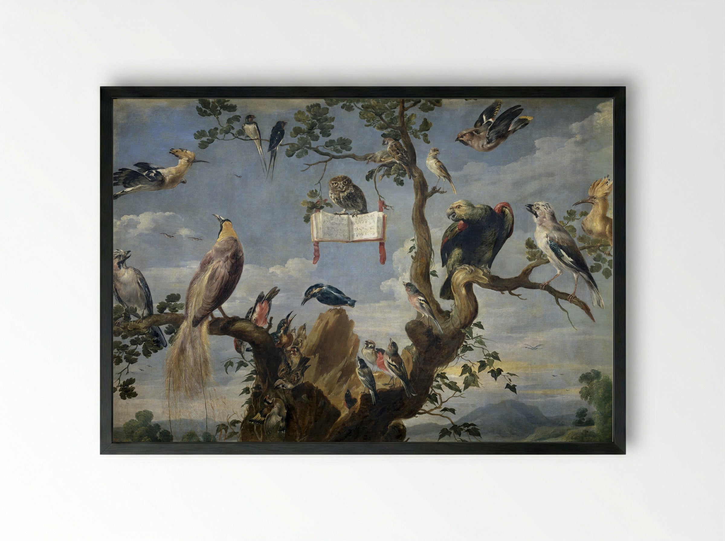 Concert of Birds - Frans Snyders - Framed Print Black