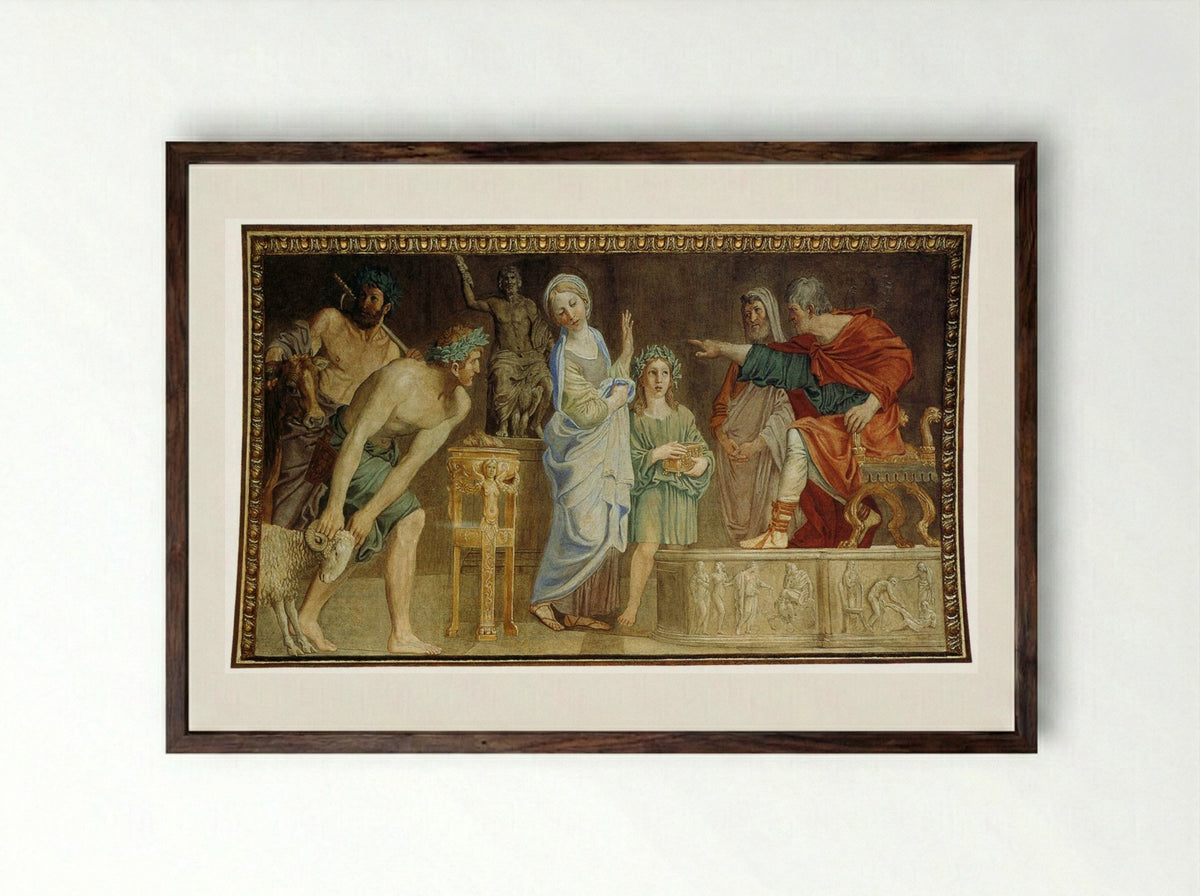 Condemnation of Saint Cecilia - Domenichino - Framed Print Dark Wood