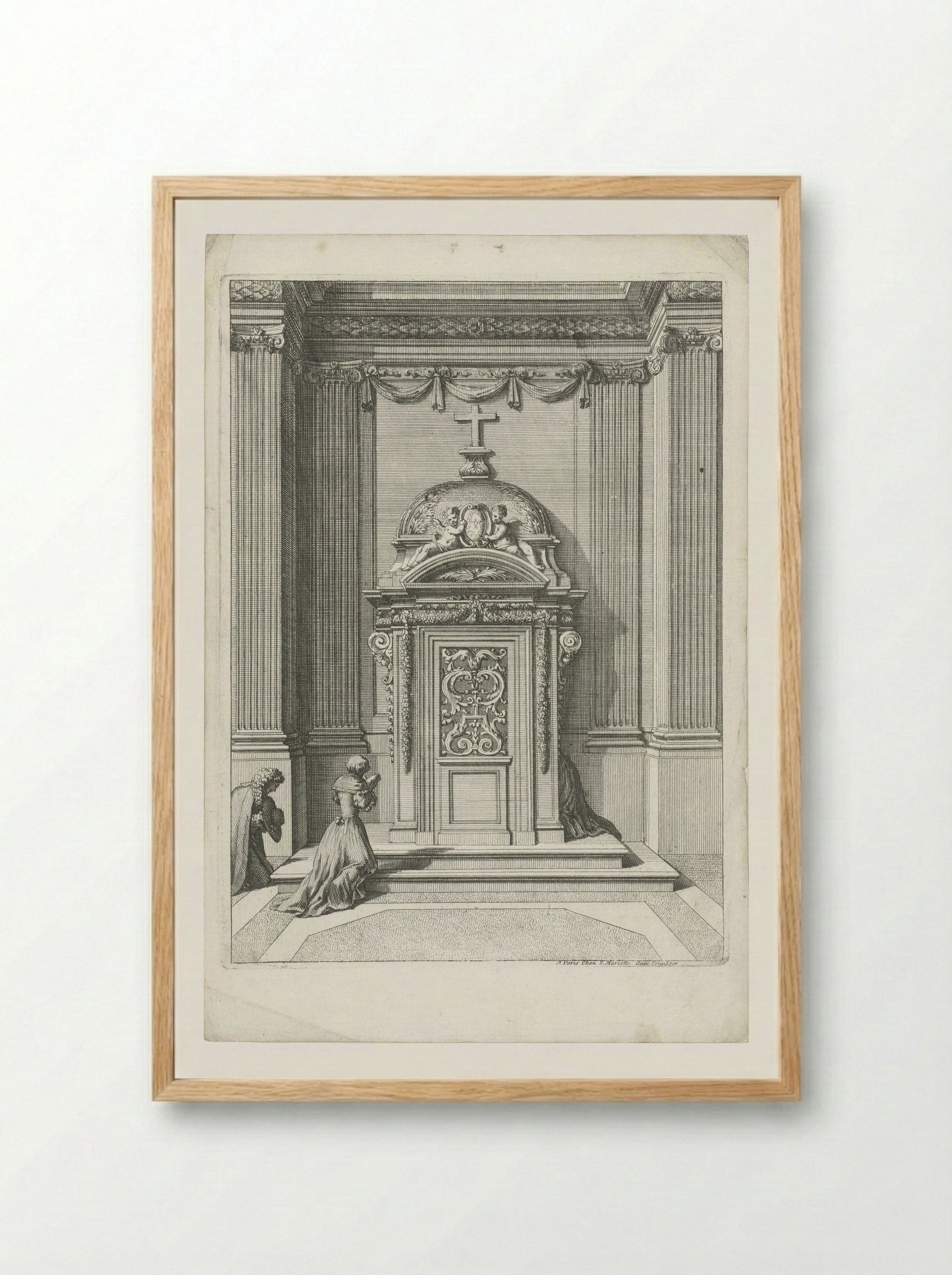 Confessional in a Niche - Jean Lepautre - Framed Print Wood