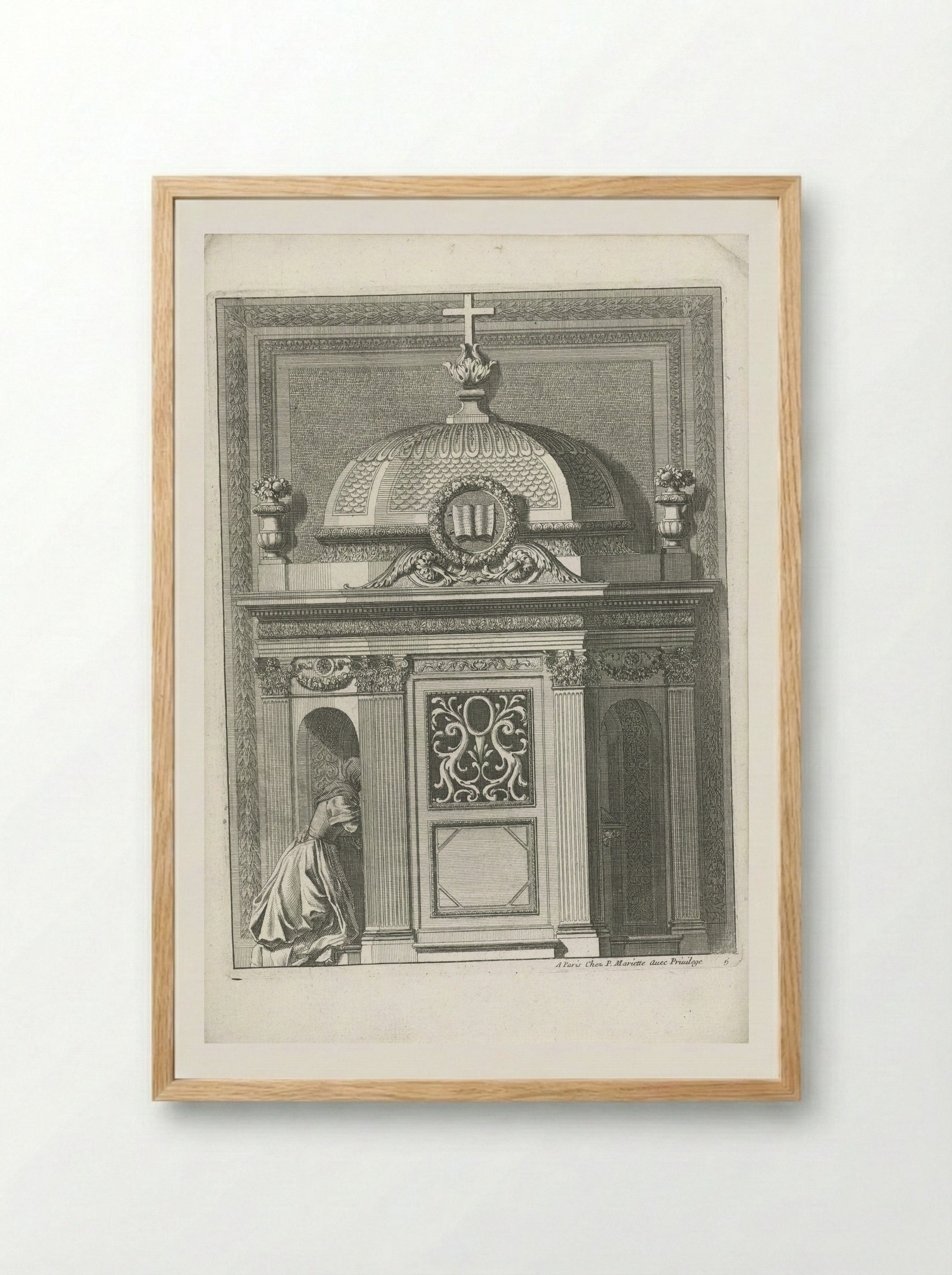 Confessional with Dome - Jean Lepautre - Framed Print Wood