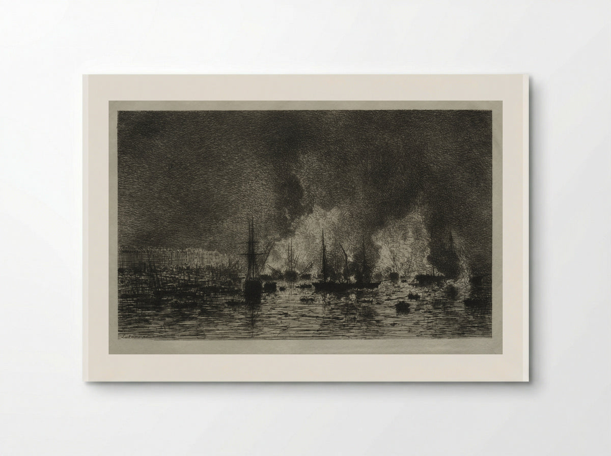Conflagration in the Port of Bordeaux - Maxime Lalanne - Poster