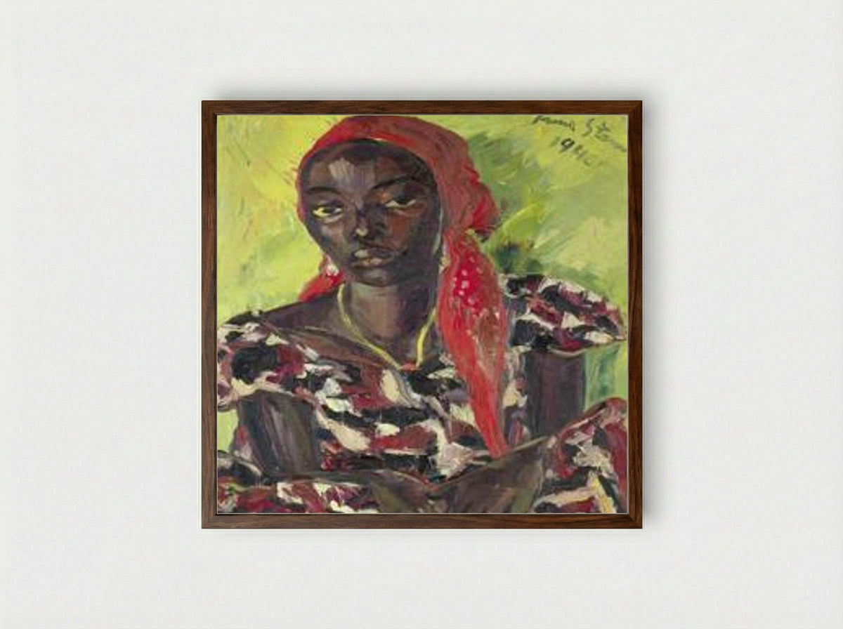 Congolese Beauty - Irma Stern - Framed Print Dark Wood