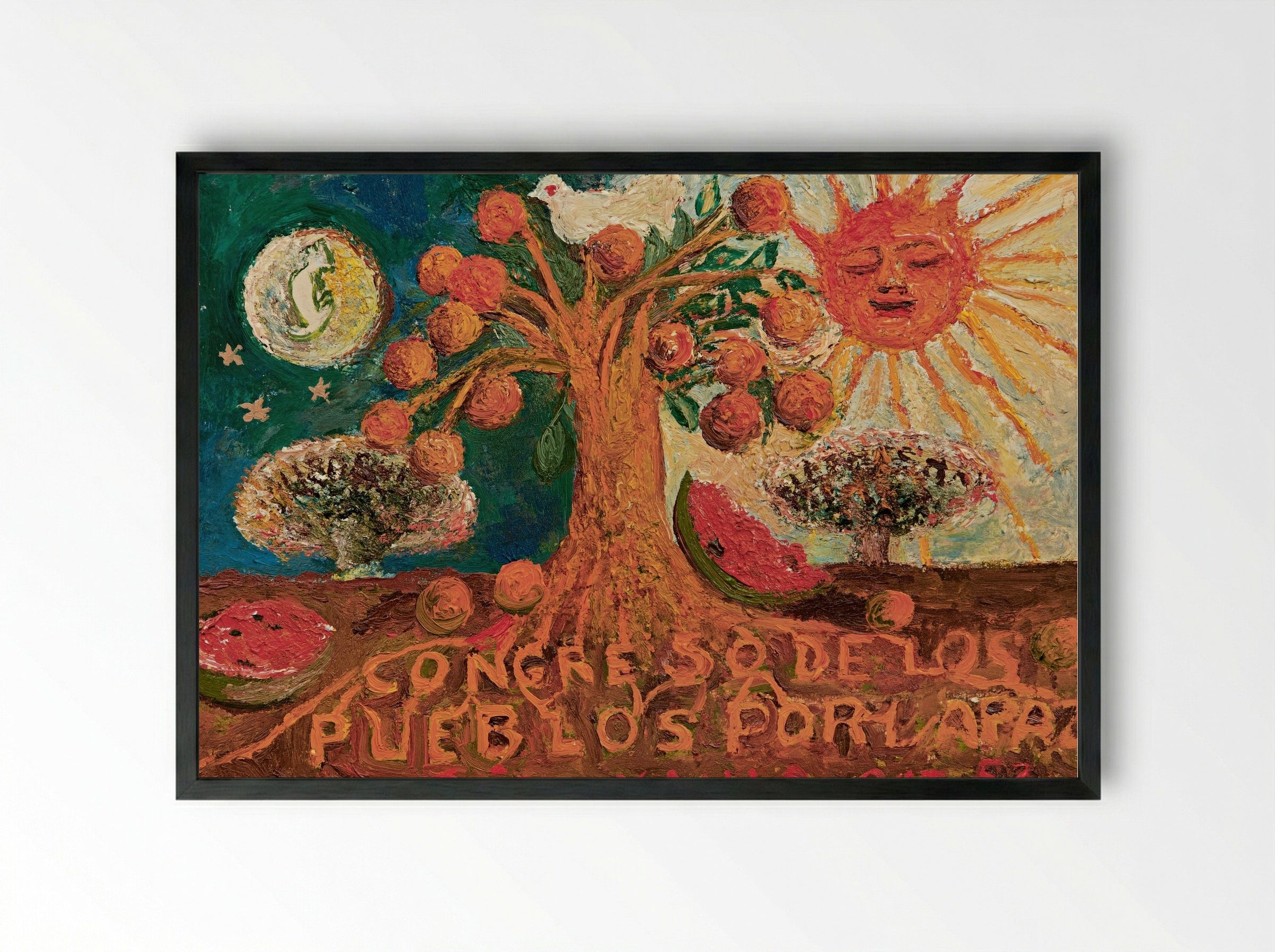Congress of Peoples for Peace - Frida Kahlo - Framed Print Black